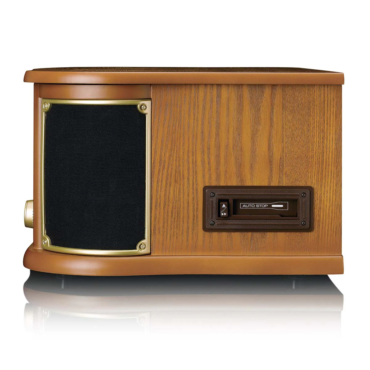 Classic Phono TCD-2551WD - Platine vinyle rétro en bois avec Bluetooth®, radio AM/FM, encodage USB, lecteur CD, lecteur de cassette et haut-parleurs intégrés - Bois - Image 6