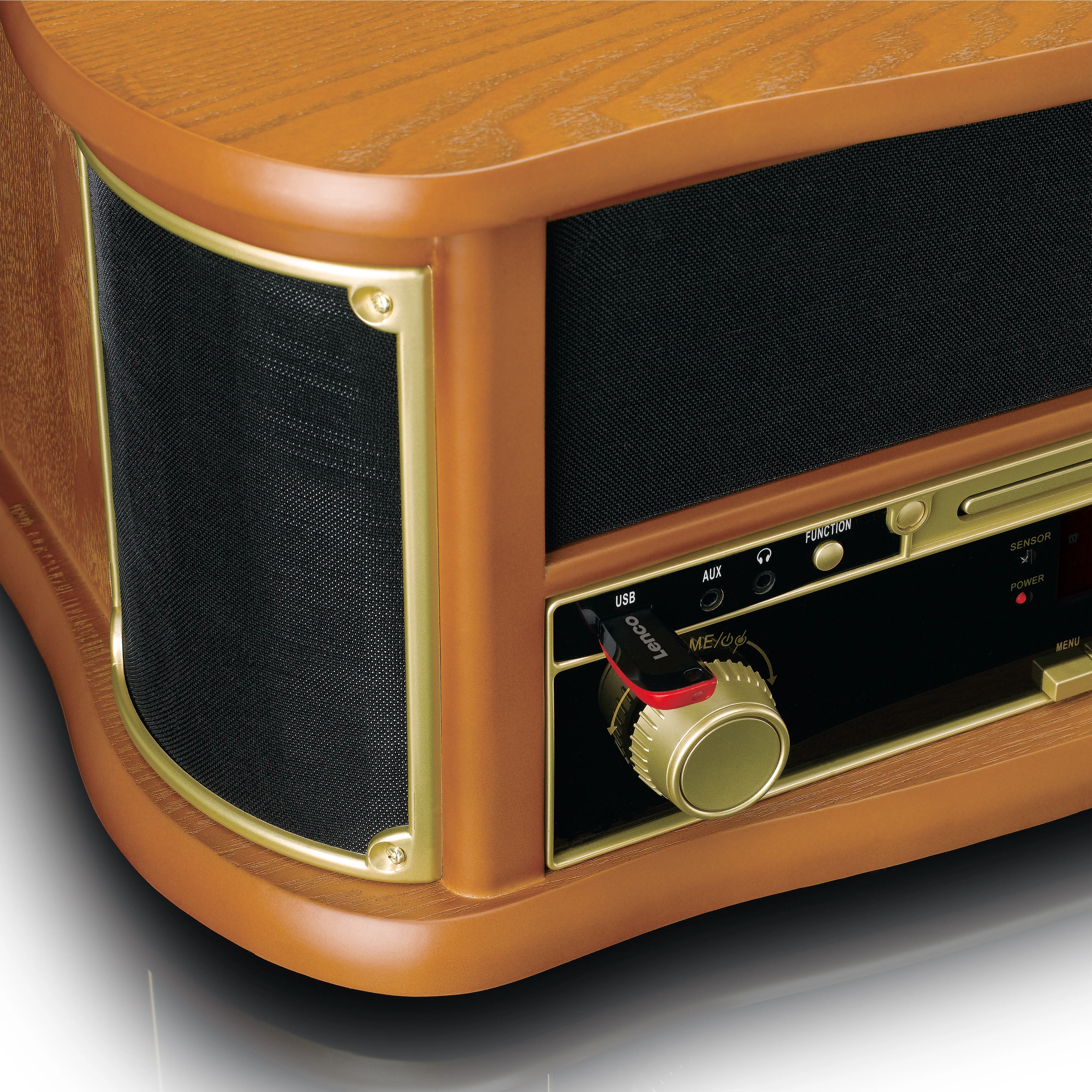 Classic Phono TCD-2571WD - Platine vinyle rétro en bois avec Bluetooth®, radio DAB+/FM, encodage USB, lecteur CD, lecteur de cassette et haut-parleurs intégrés - Bois - Image 9