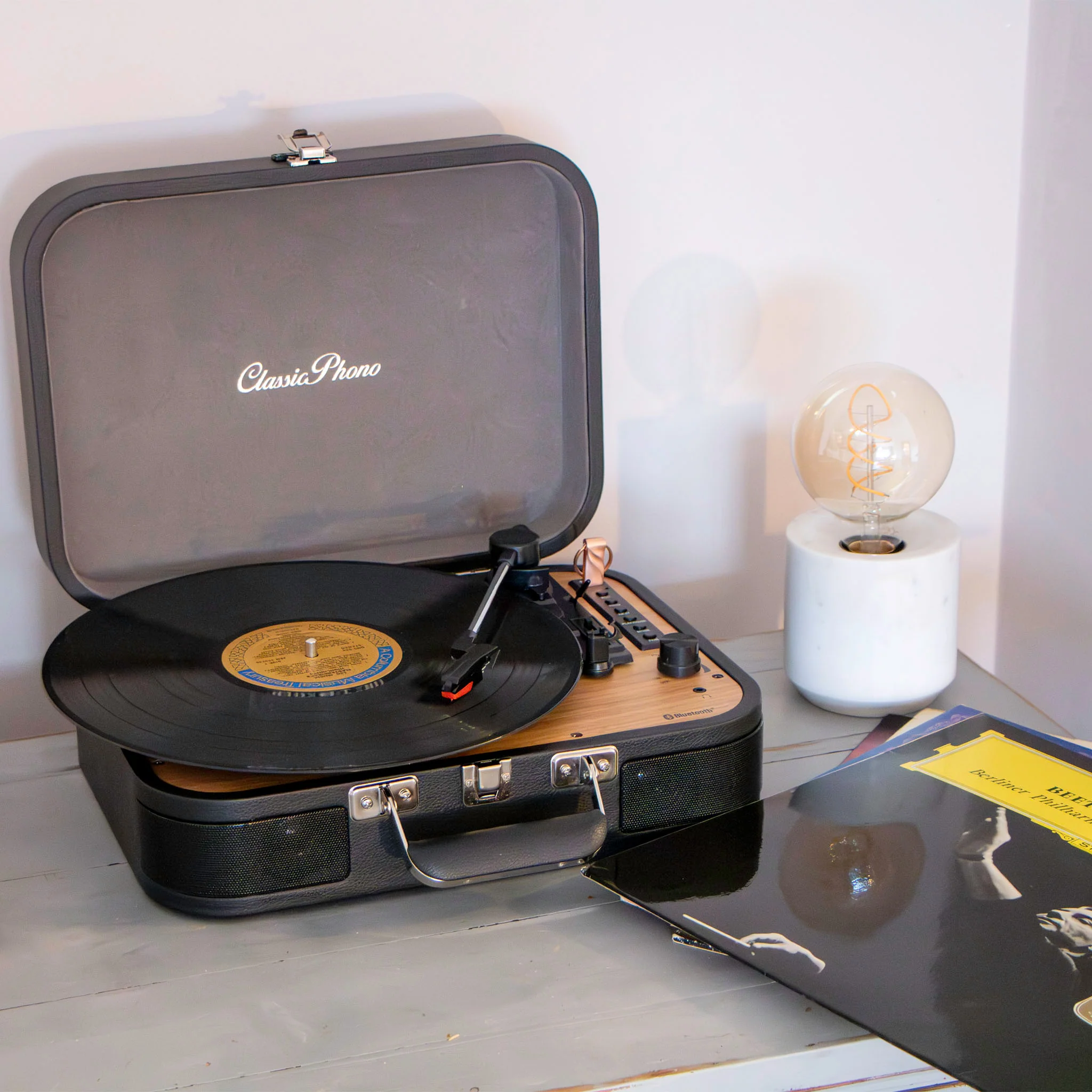 Classic Phono TT-116BK - Platine vinyle rétro Bluetooth® avec haut-parleurs intégrés - Noir - Image 11