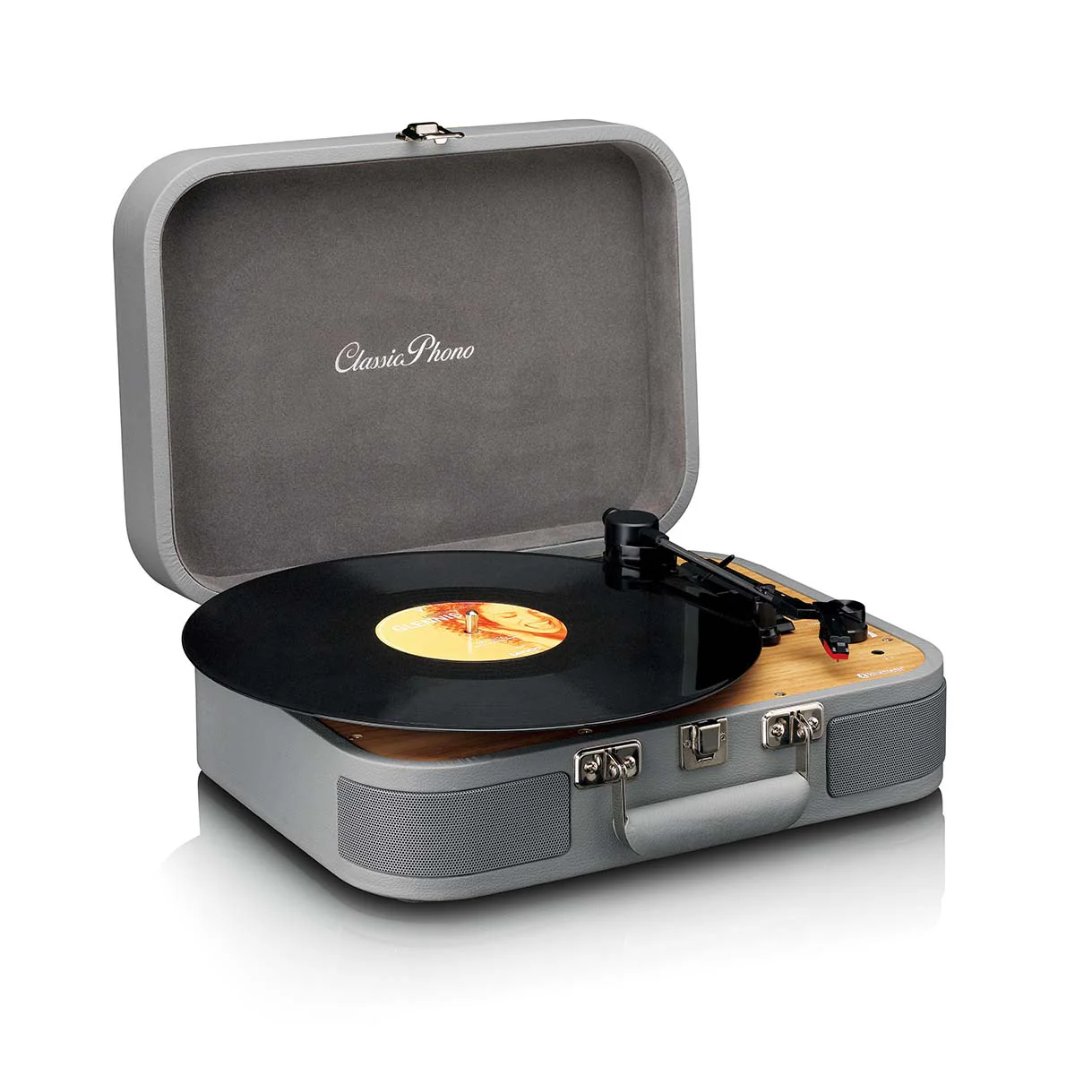 Classic Phono TT-116GY - Platine vinyle rétro Bluetooth® avec haut-parleurs intégrés - Gris - Image 7