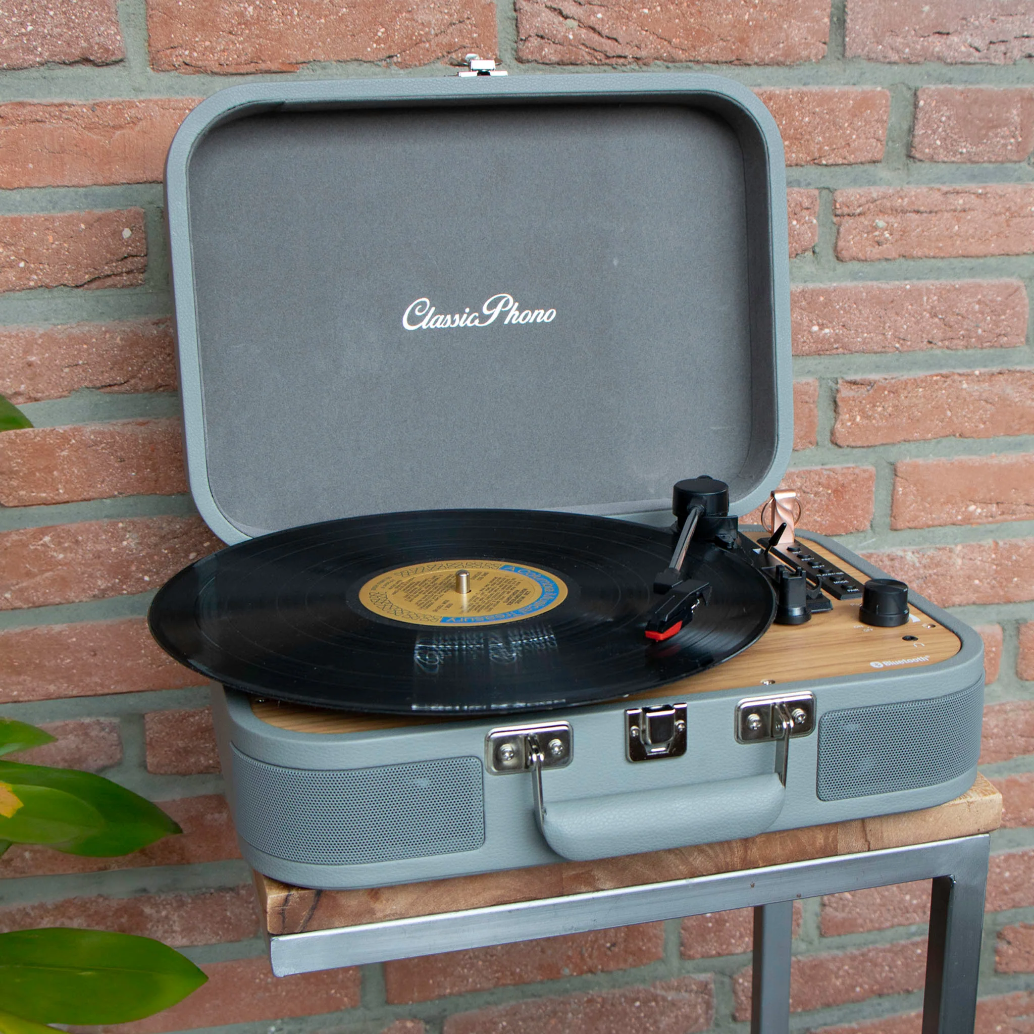 Classic Phono TT-116GY - Platine vinyle rétro Bluetooth® avec haut-parleurs intégrés - Gris - Image 9