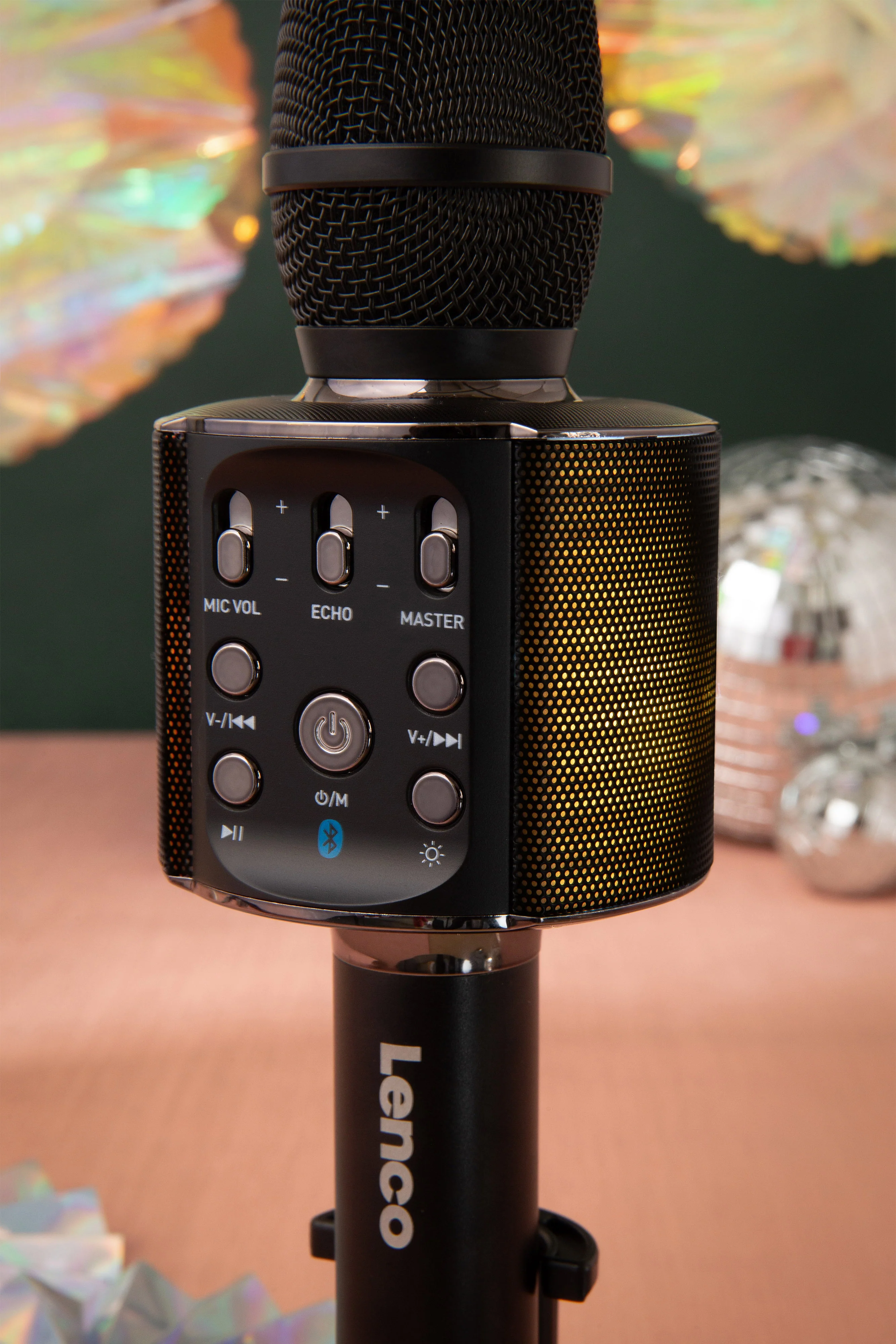 Lenco BMC-090BK - Microphone Bluetooth® pour karaoké avec enceinte et éclairage - Noir - Image 12