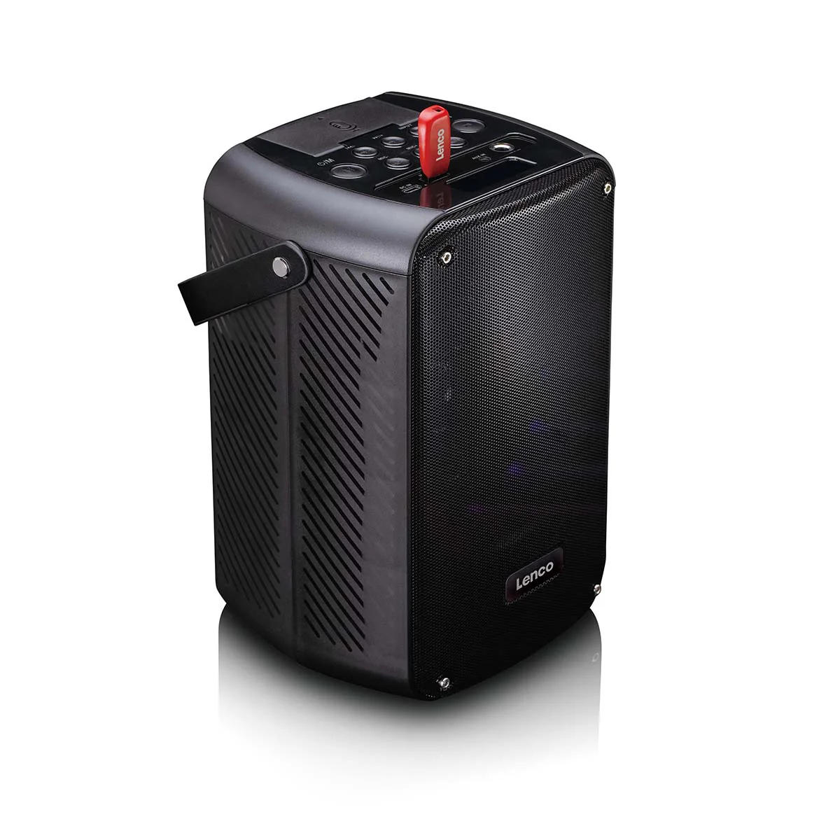 LENCO BTC-060BK - Ensemble de karaoké avec Bluetooth®, batterie rechargeable, microphone karaoké sans fil et éclairage LED disco - Image 10