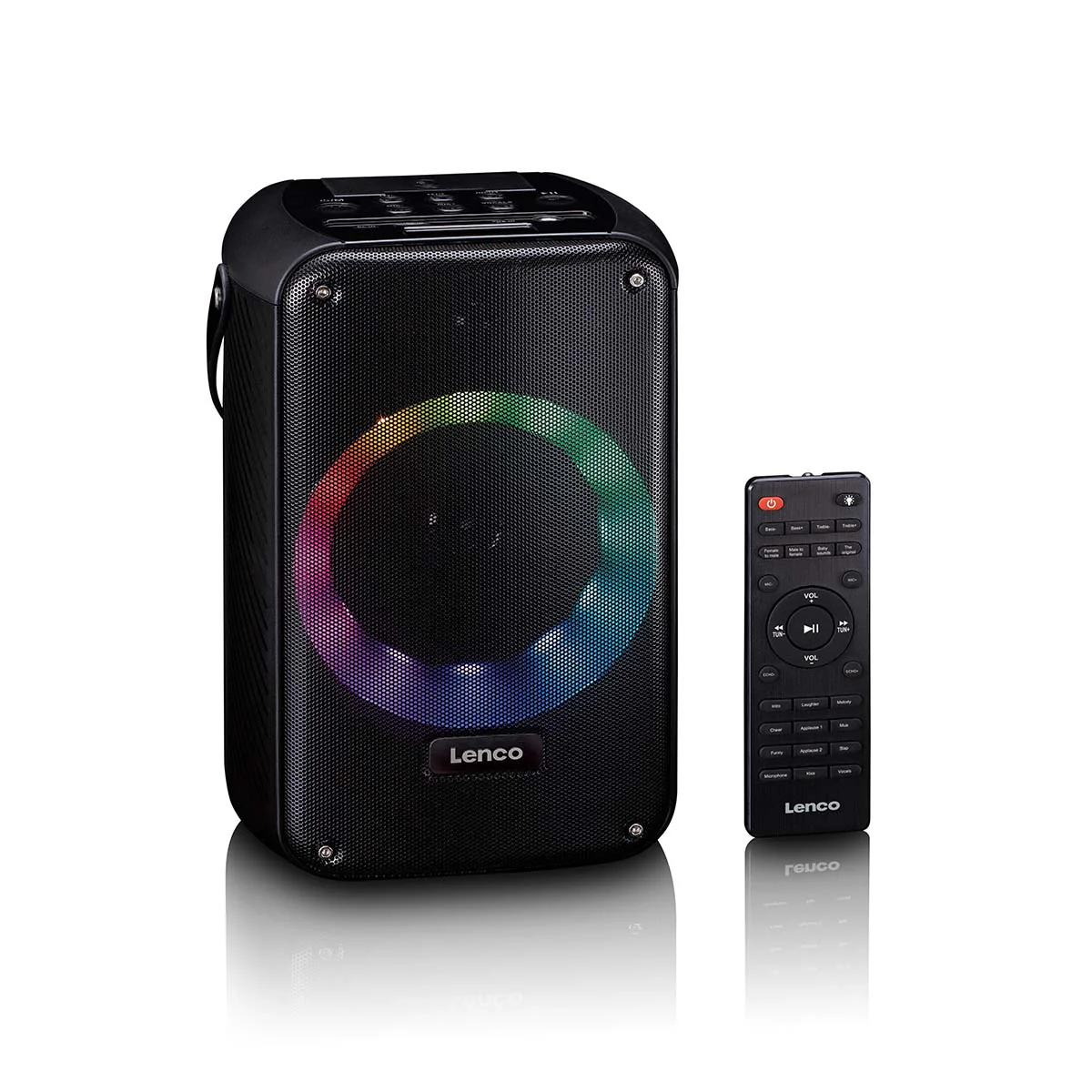 LENCO BTC-060BK - Ensemble de karaoké avec Bluetooth®, batterie rechargeable, microphone karaoké sans fil et éclairage LED disco - Image 6