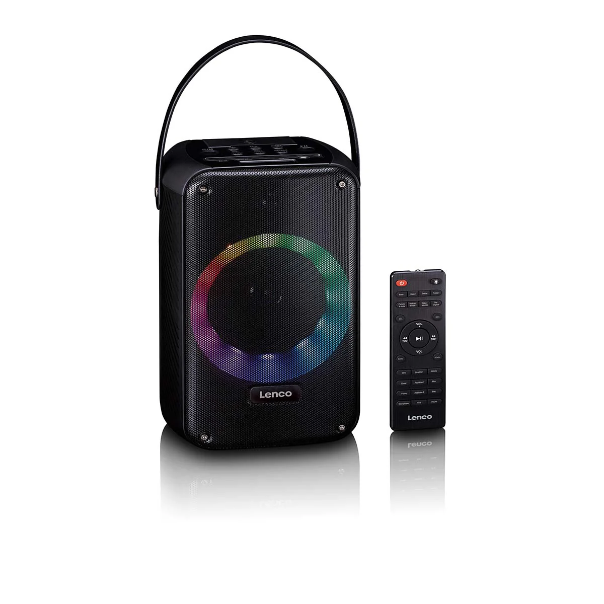LENCO BTC-060BK - Ensemble de karaoké avec Bluetooth®, batterie rechargeable, microphone karaoké sans fil et éclairage LED disco - Image 7