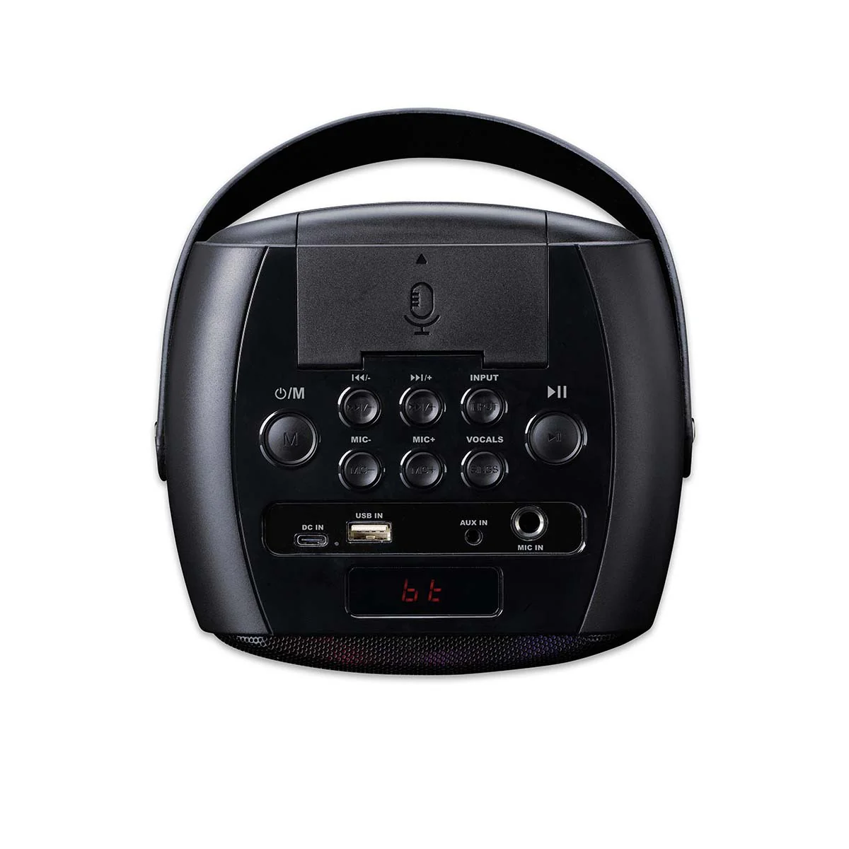 LENCO BTC-060BK - Ensemble de karaoké avec Bluetooth®, batterie rechargeable, microphone karaoké sans fil et éclairage LED disco - Image 8