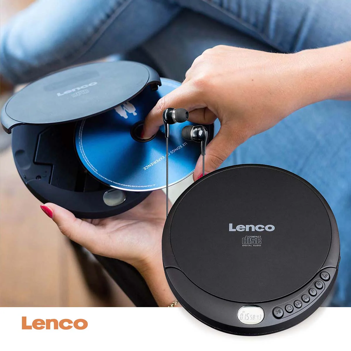 Lenco CD-010 - Lecteur CD portable avec fonction de rechargement - Noir - Image 11