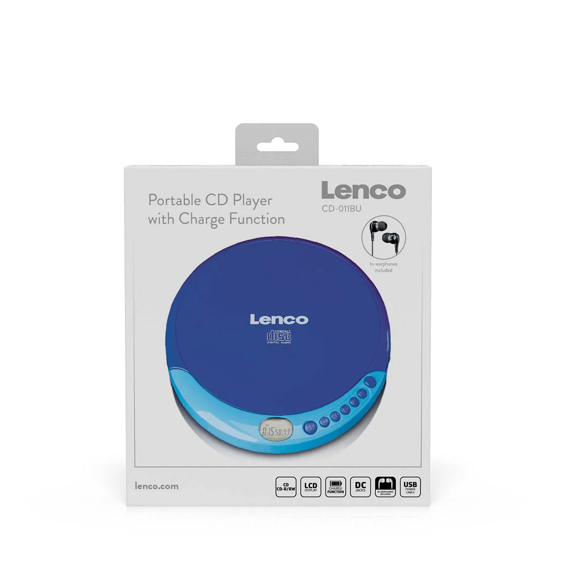 Lenco CD-011 - Lecteur CD portable avec fonction de rechargement - Bleu - Image 10