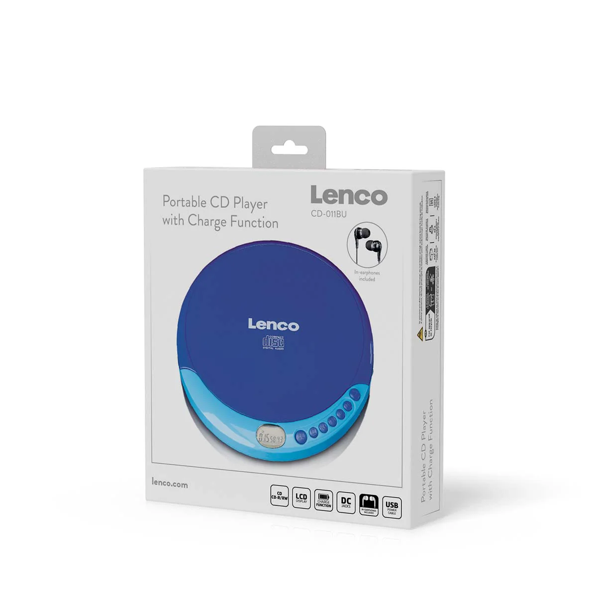 Lenco CD-011 - Lecteur CD portable avec fonction de rechargement - Bleu - Image 11
