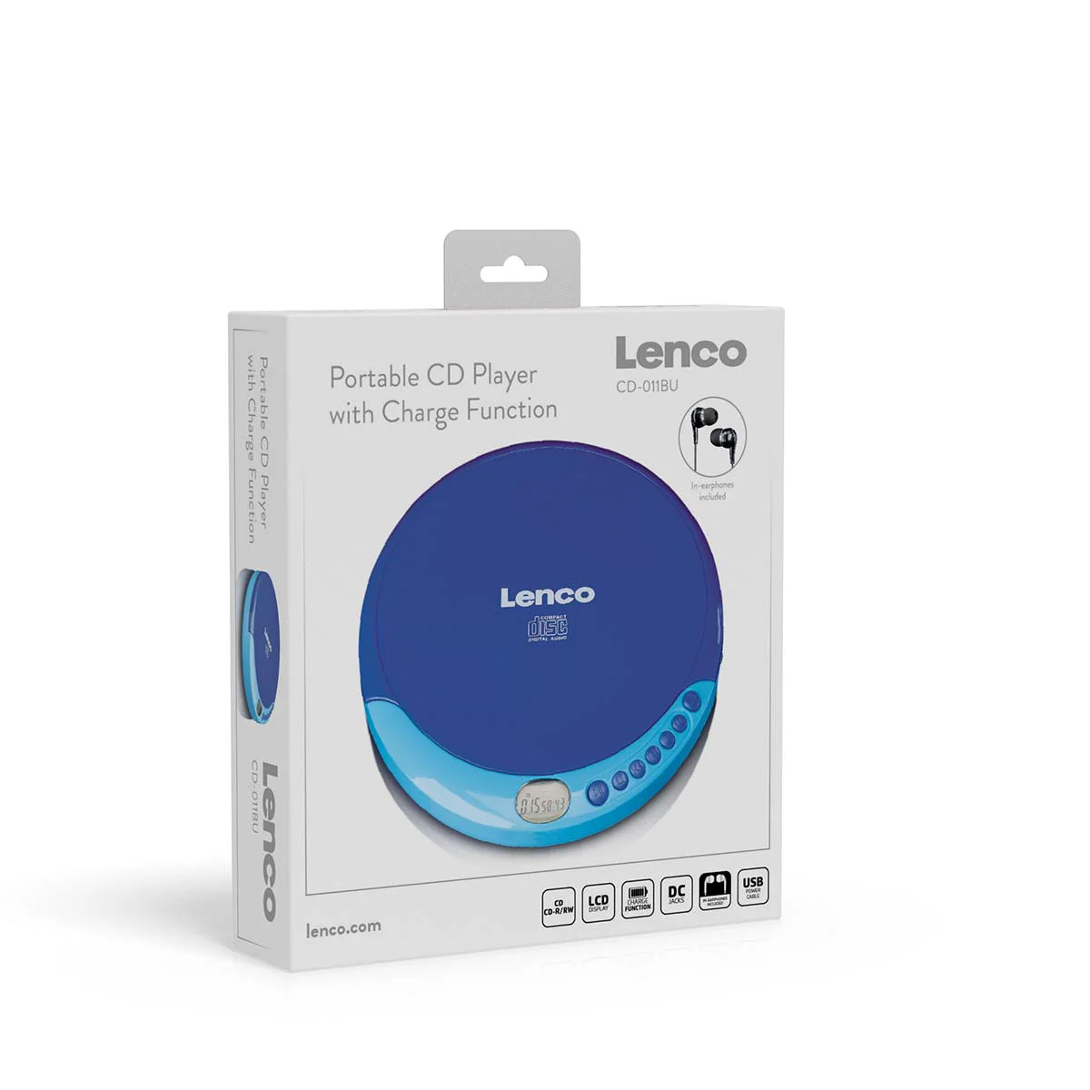 Lenco CD-011 - Lecteur CD portable avec fonction de rechargement - Bleu - Image 12