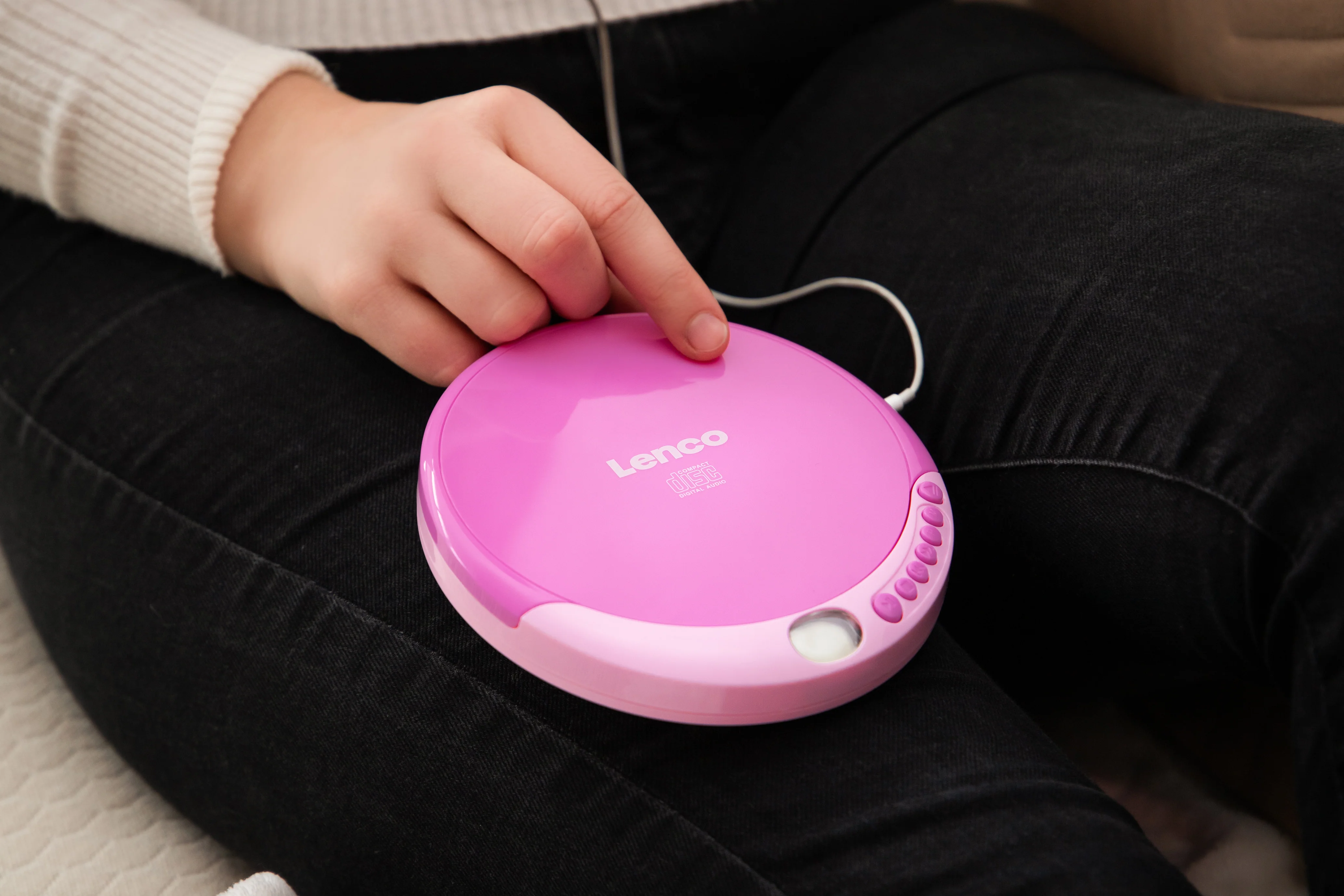 Lenco CD-011 - Lecteur CD portable avec fonction de rechargement - Rose - Image 15