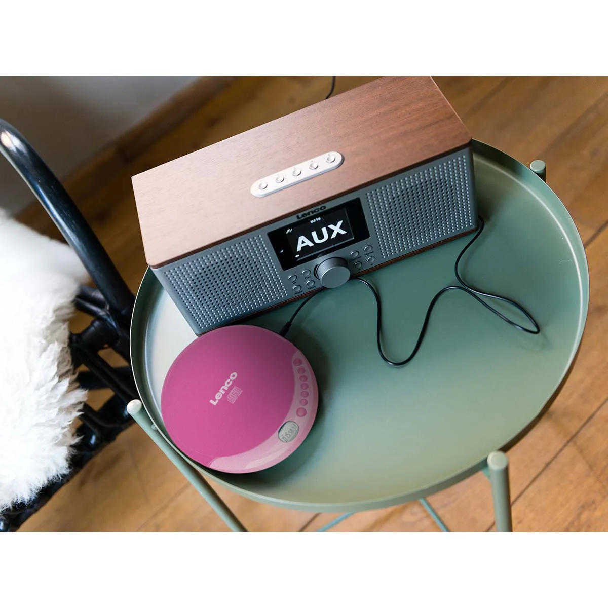 Lenco CD-011 - Lecteur CD portable avec fonction de rechargement - Rose - Image 7