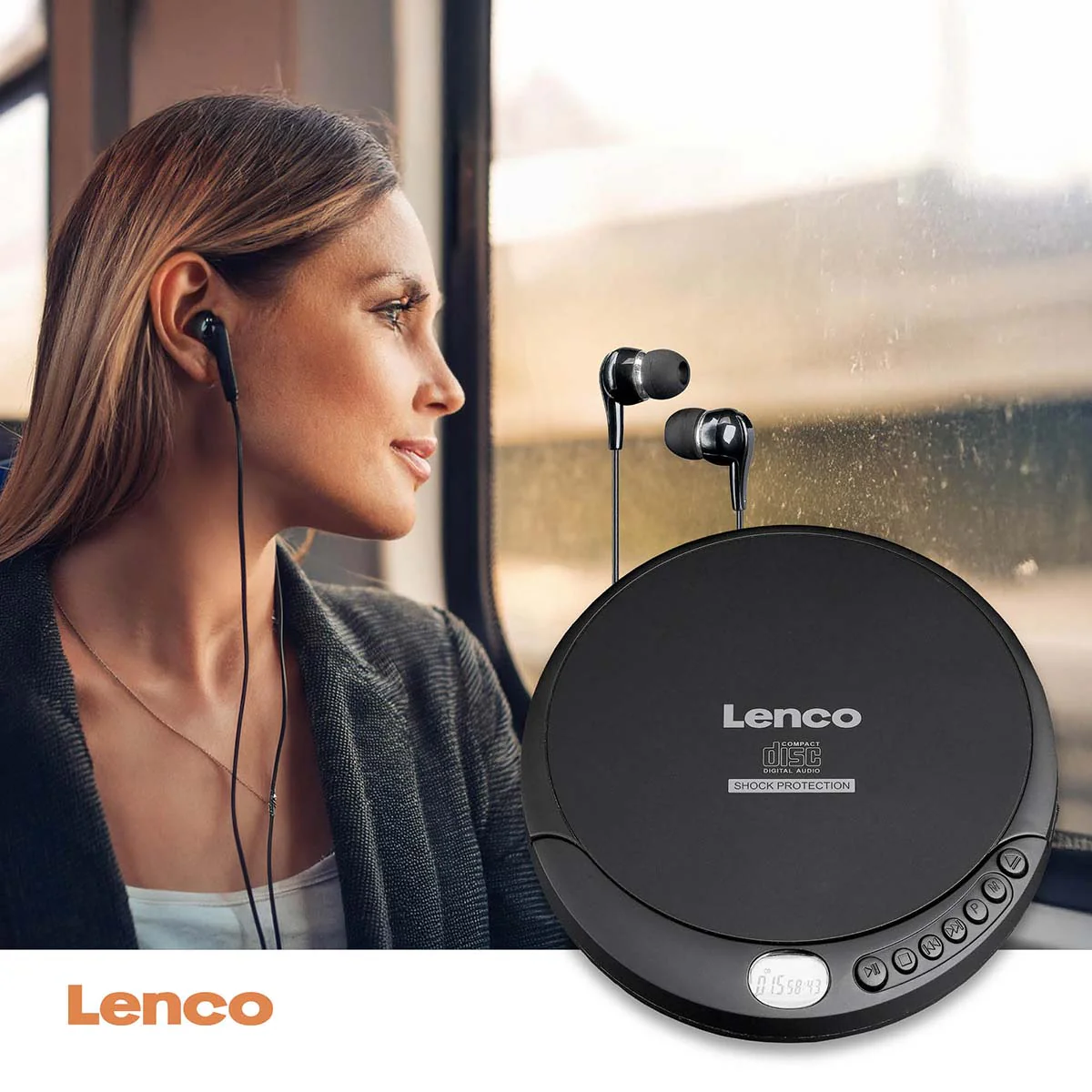 Lenco CD-200 - Lecteur CD portable avec protection contre les chocs - Noir - Image 13
