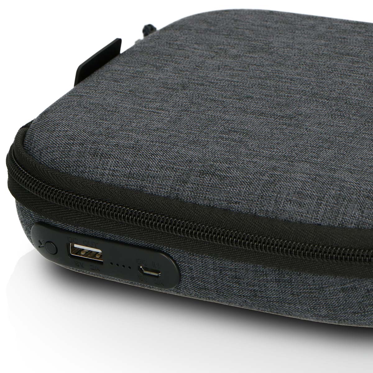 Lenco CD-201SI+PBC-50GY - Lecteur CD/MP3 portable avec protection anti-choc et étui de rangement pratique avec powerbank intégrée - Argent/Gris - Image 5