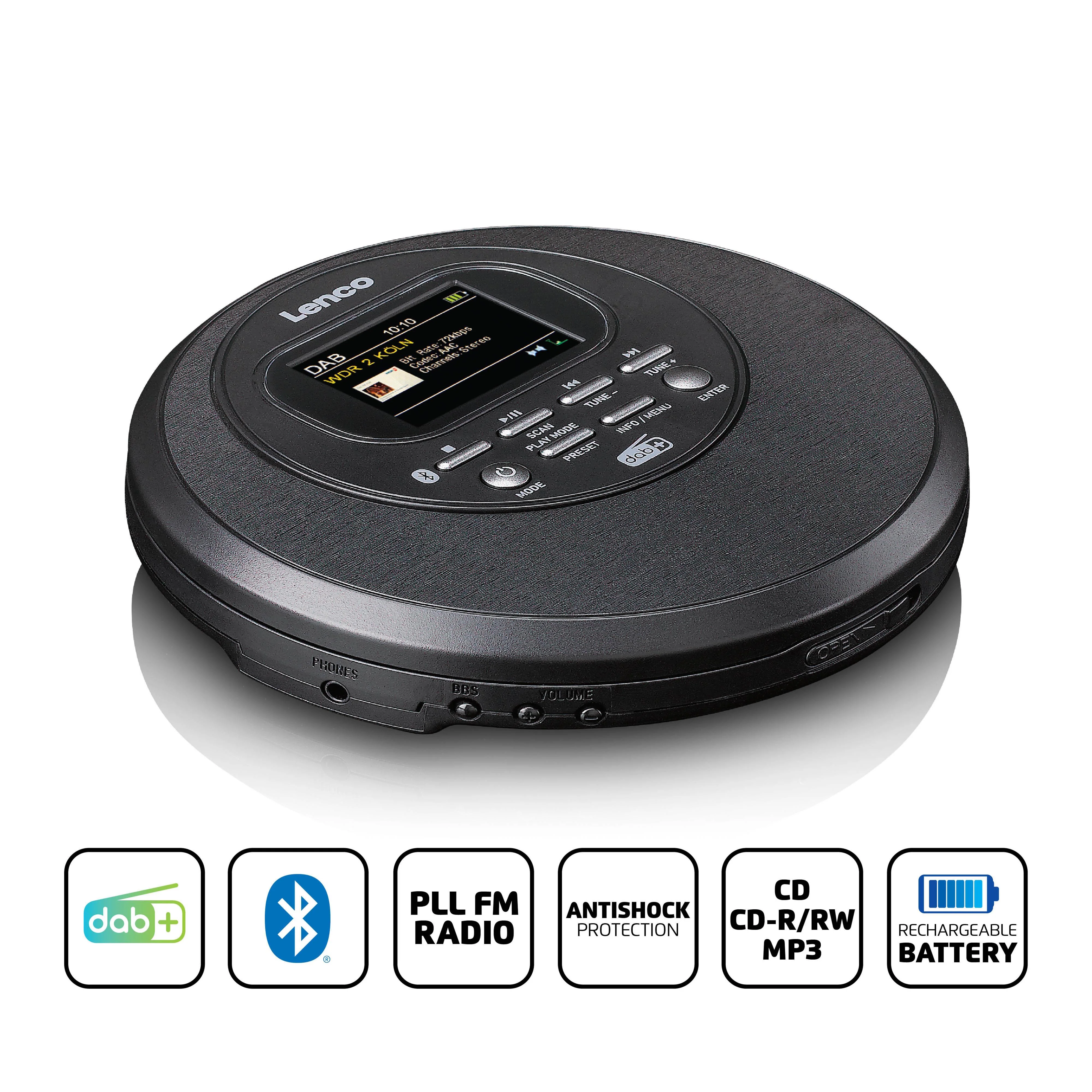 Lenco CD-500BK - Lecteur CD portable avec radio DAB+/FM et Bluetooth® - Noir - Image 6