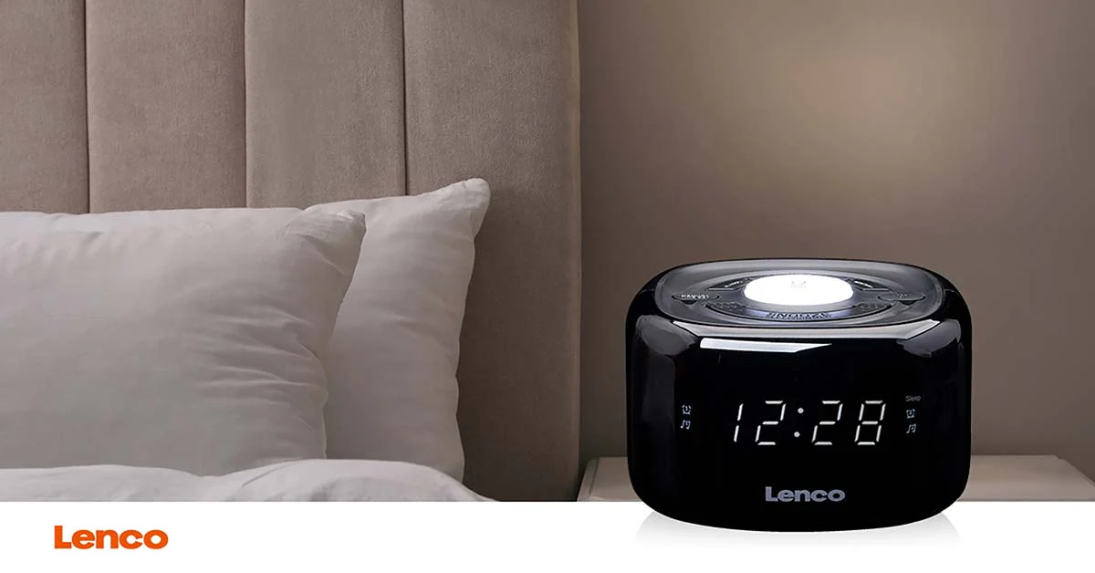 Lenco CR-12BK - Radio-réveil FM avec veilleuse - Noir - Image 12