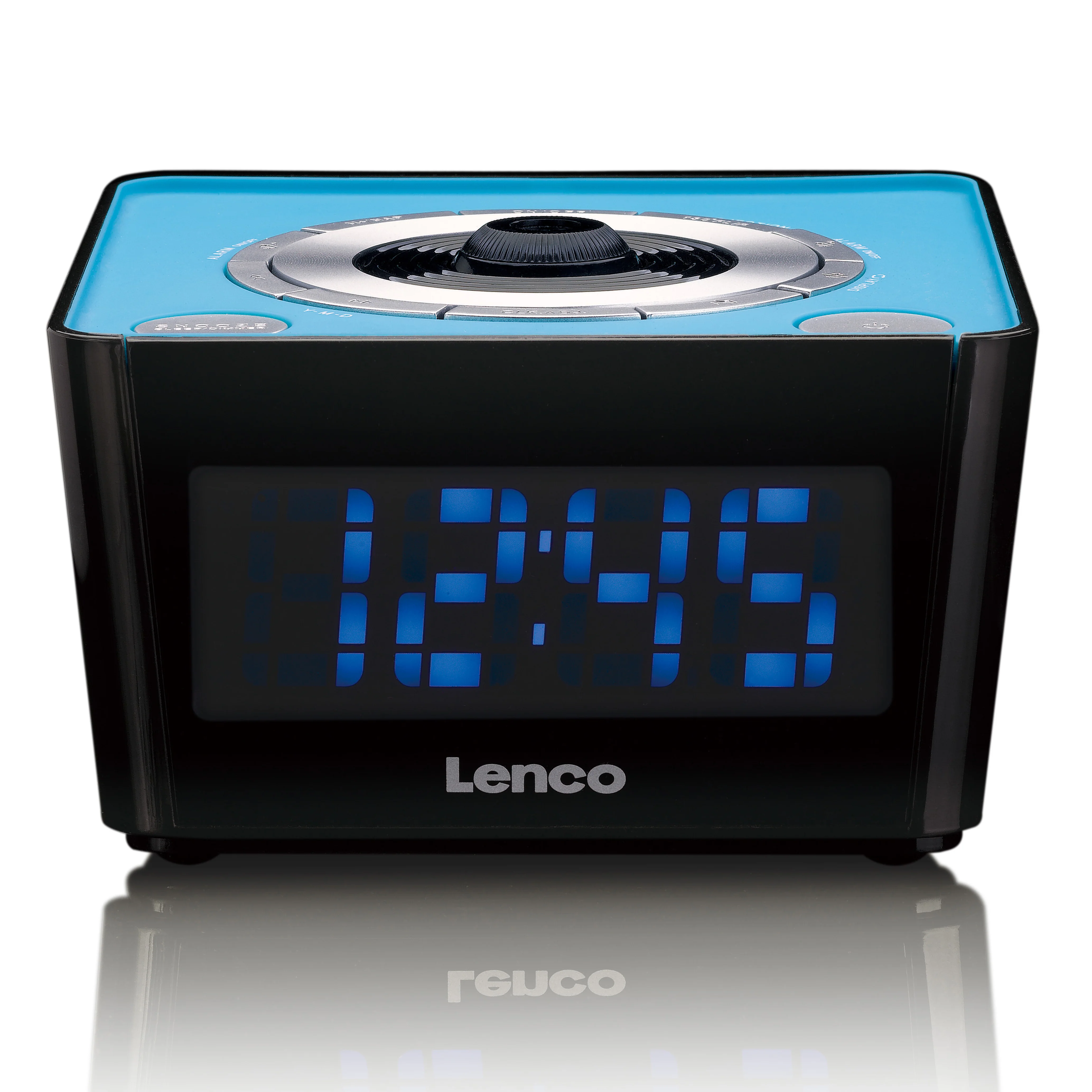 Lenco CR-16 Blue - Radio-réveil FM projecteur à commande radio - Bleu - Image 4