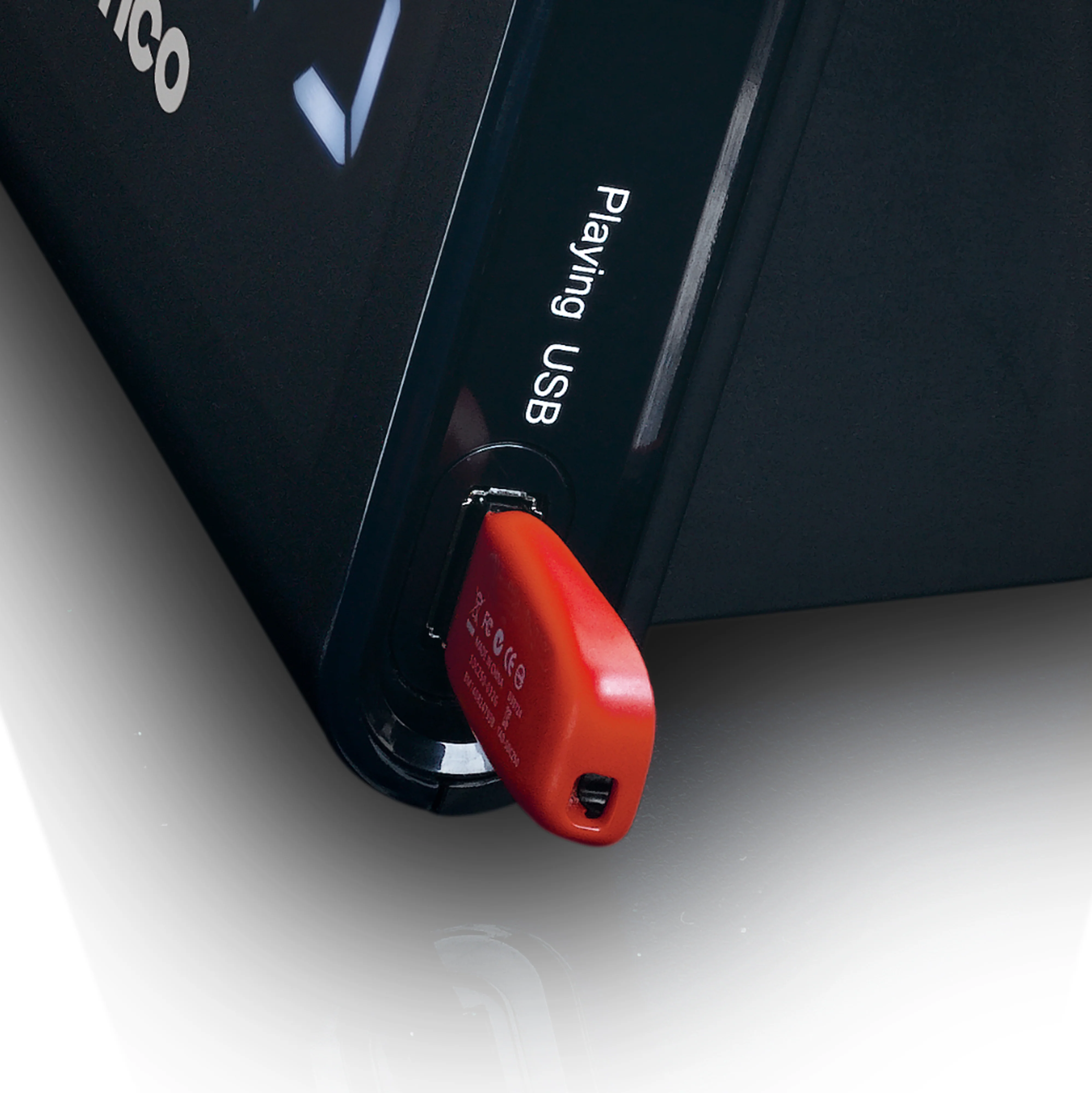 Lenco CR-525BK - Radio-réveil FM avec lecteur USB et chargeur USB - Noir - Image 3