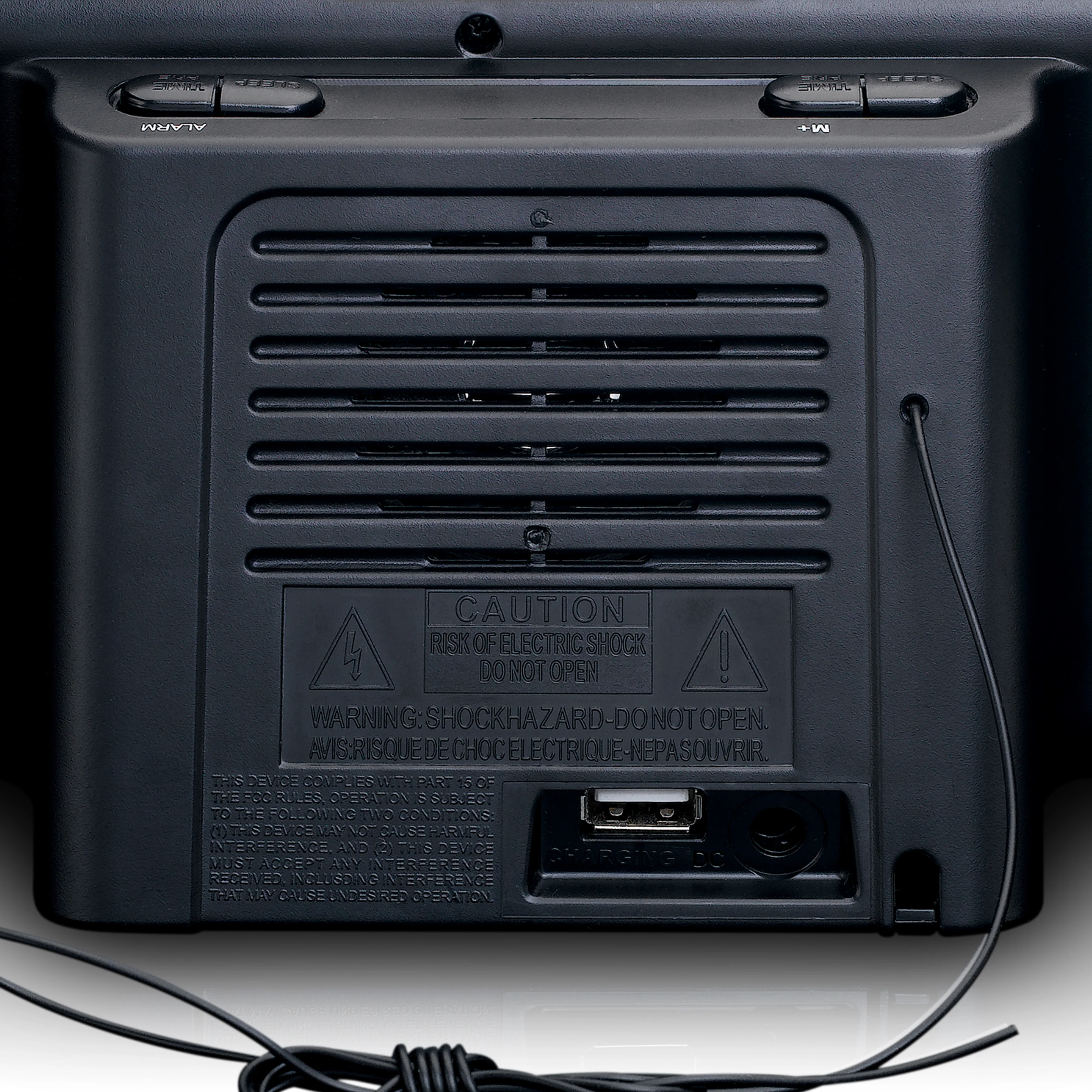 Lenco CR-525BK - Radio-réveil FM avec lecteur USB et chargeur USB - Noir - Image 6