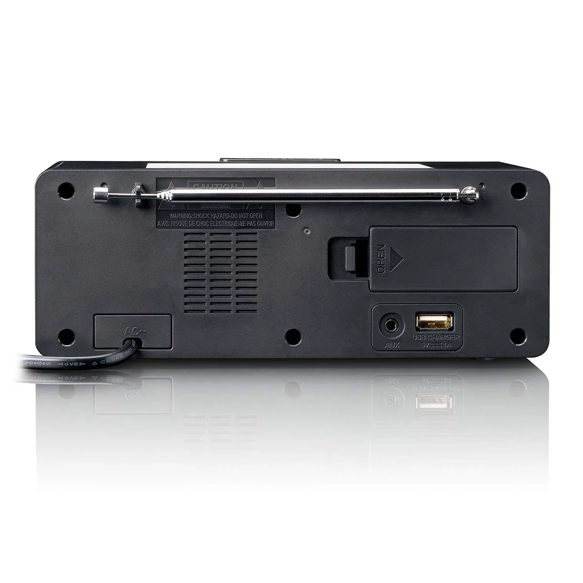 Lenco CR-540BK - Radio-réveil avec veilleuse à intensité variable et fonction de charge USB - Noir - Image 3