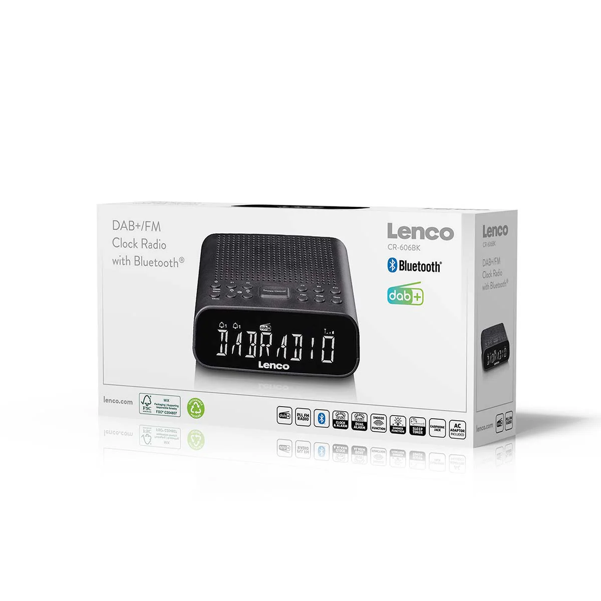 LENCO CR-606BK - Radio-réveil avec DAB+/FM, Bluetooth® et grand écran LCD réglable - Noir - Image 10