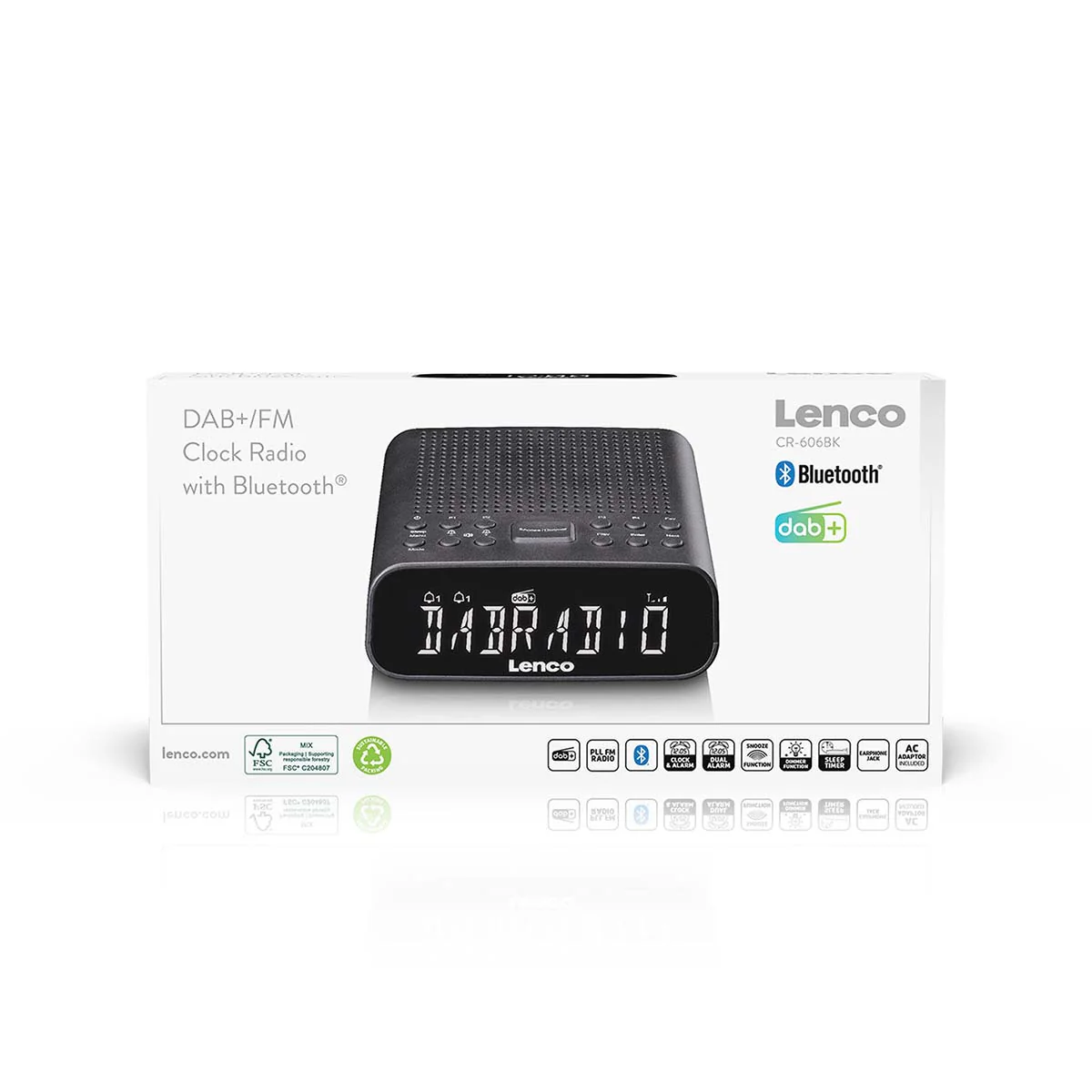 LENCO CR-606BK - Radio-réveil avec DAB+/FM, Bluetooth® et grand écran LCD réglable - Noir - Image 9