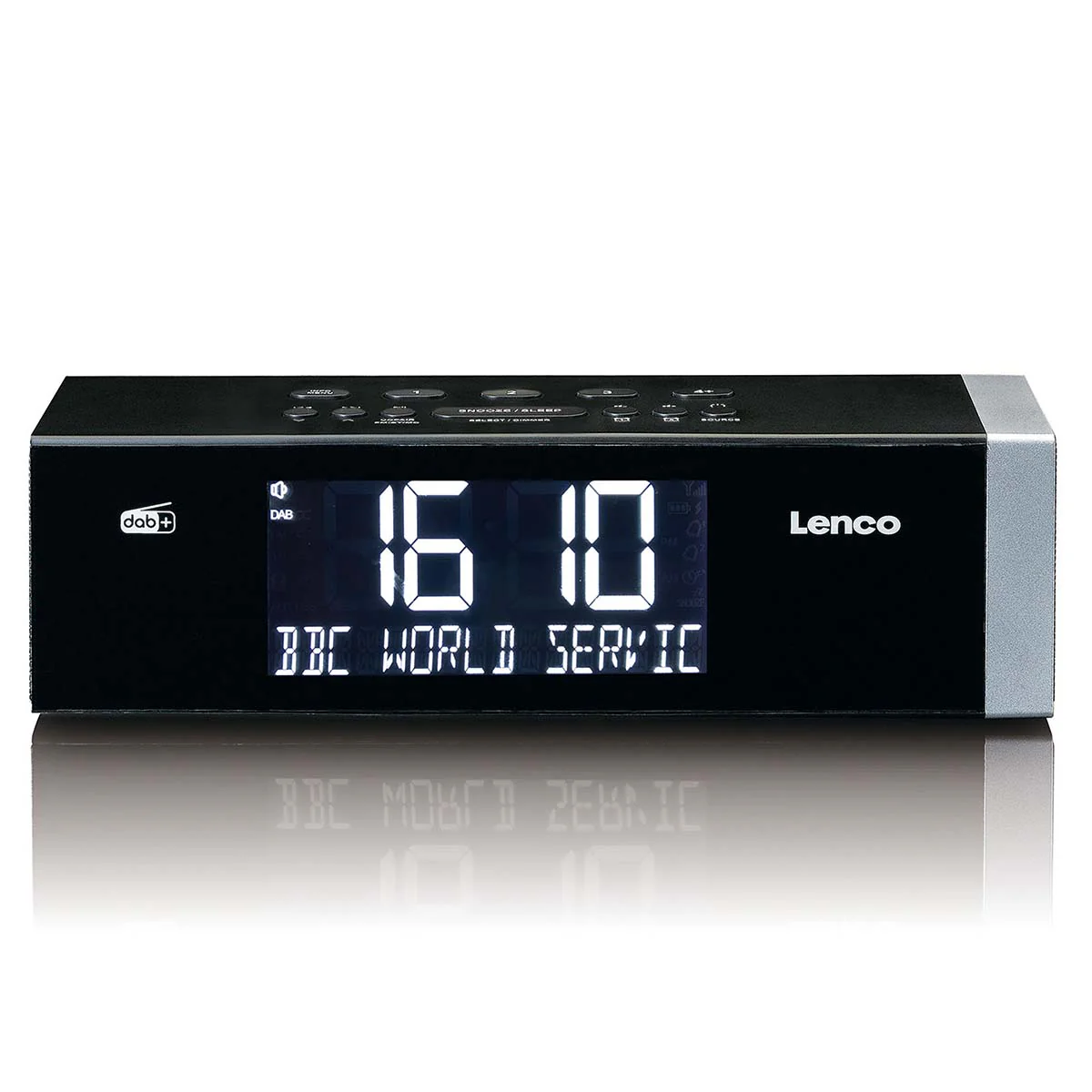 Lenco CR-640BK - Radio-réveil FM stéréo avec horloge à commande radio et entrée AUX - Blanc - Image 3