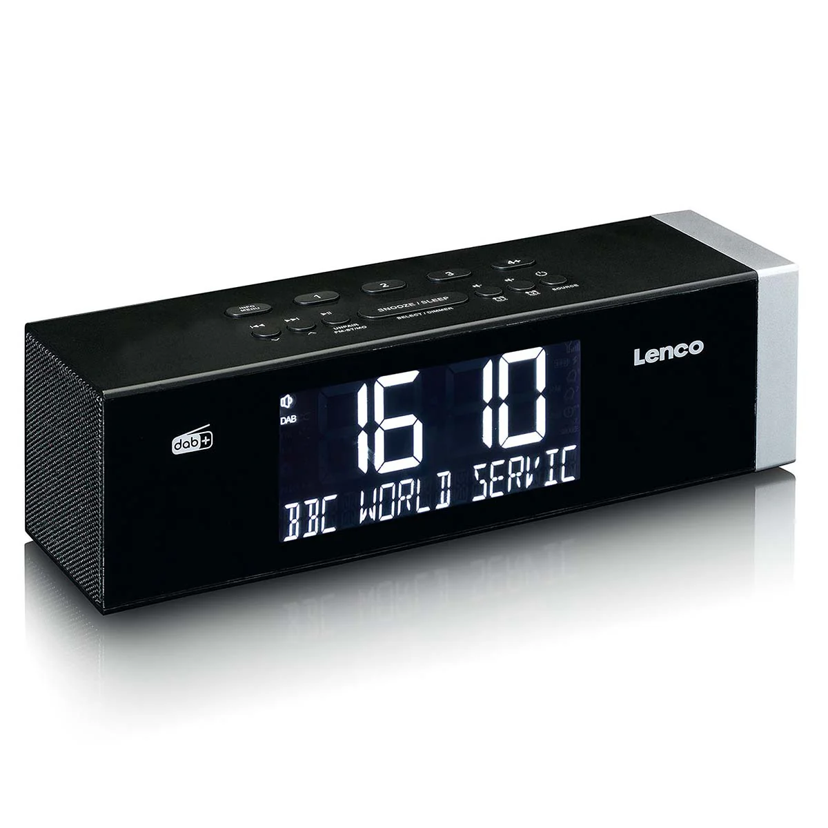Lenco CR-640BK - Radio-réveil FM stéréo avec horloge à commande radio et entrée AUX - Blanc - Image 6