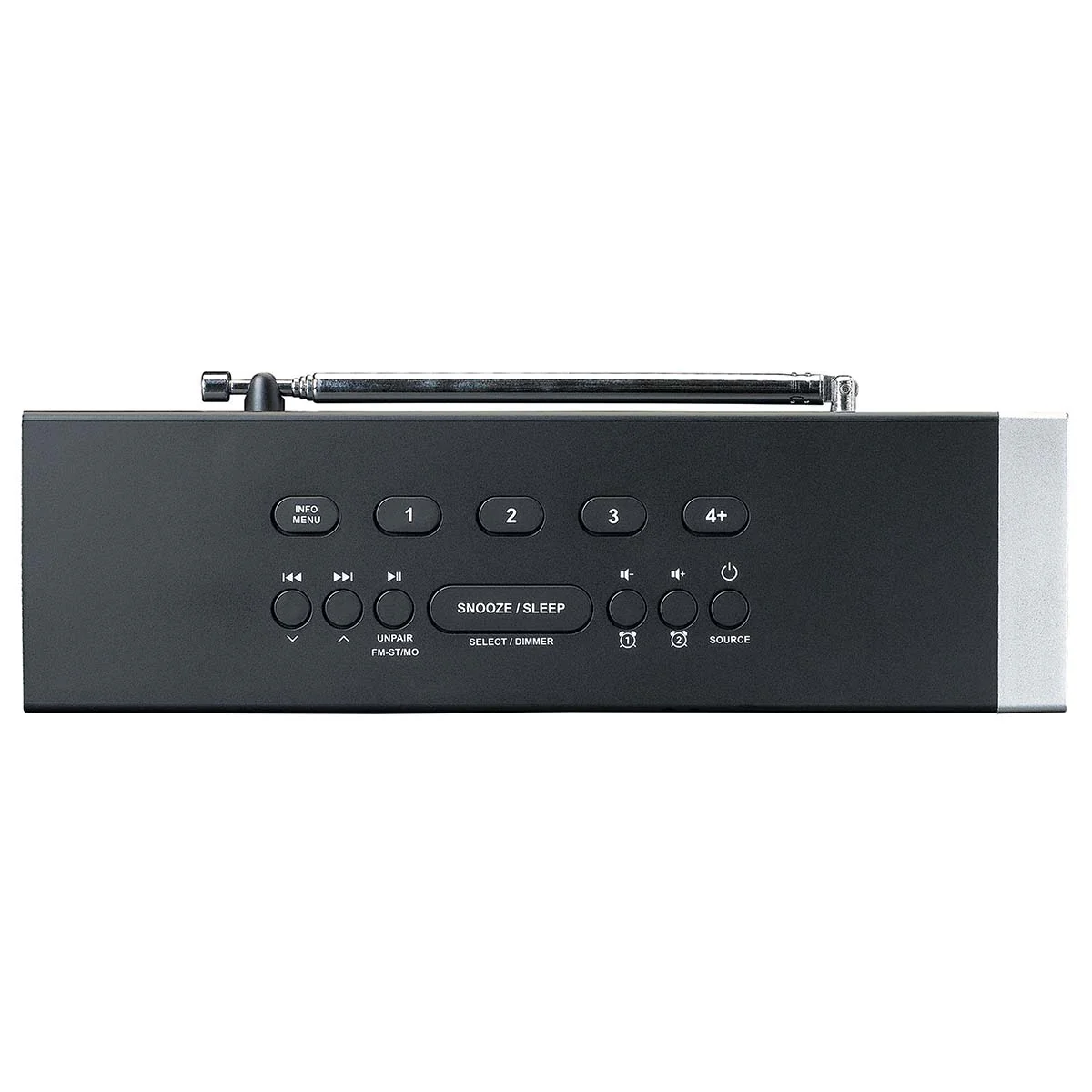Lenco CR-640BK - Radio-réveil FM stéréo avec horloge à commande radio et entrée AUX - Blanc - Image 7