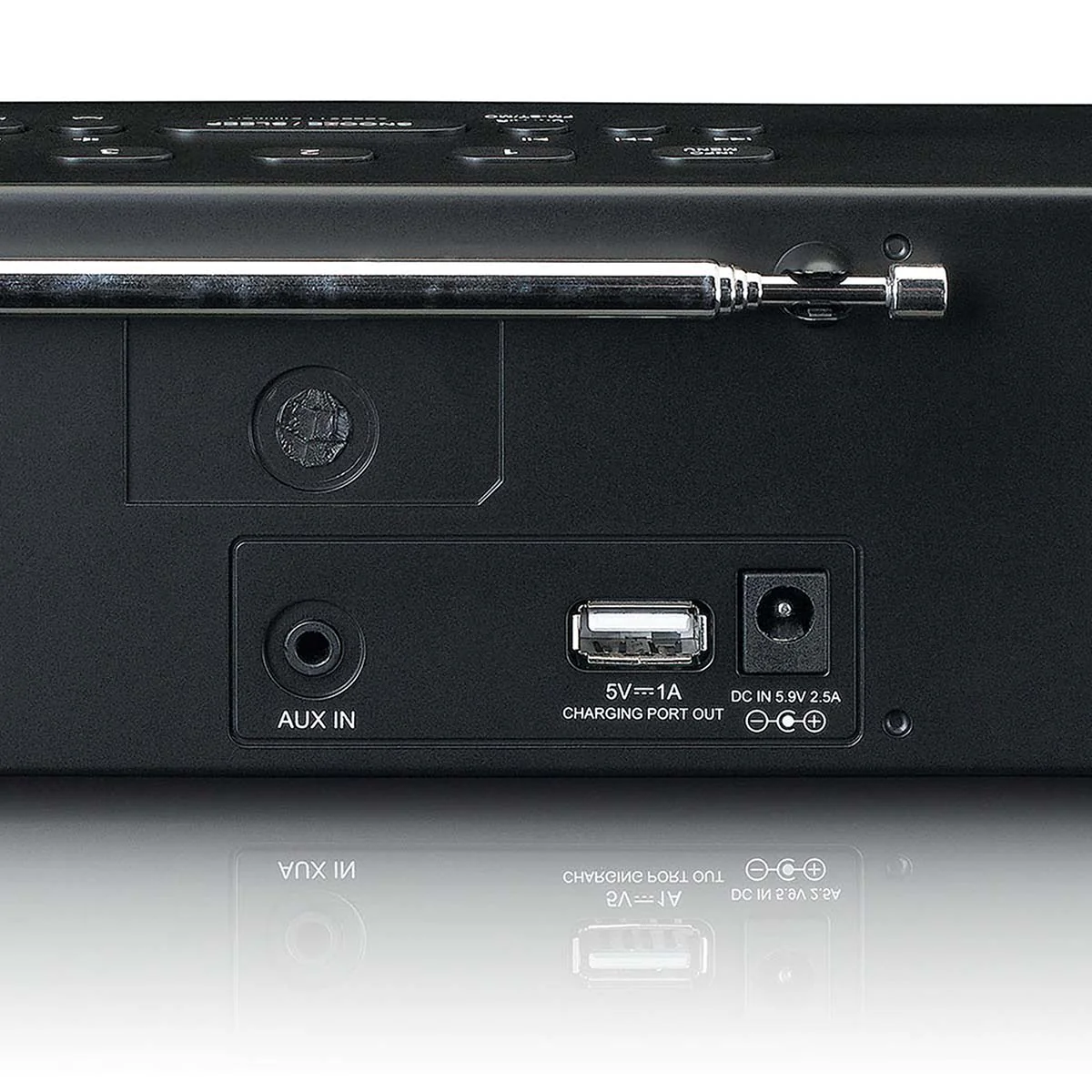 Lenco CR-640BK - Radio-réveil FM stéréo avec horloge à commande radio et entrée AUX - Blanc - Image 9