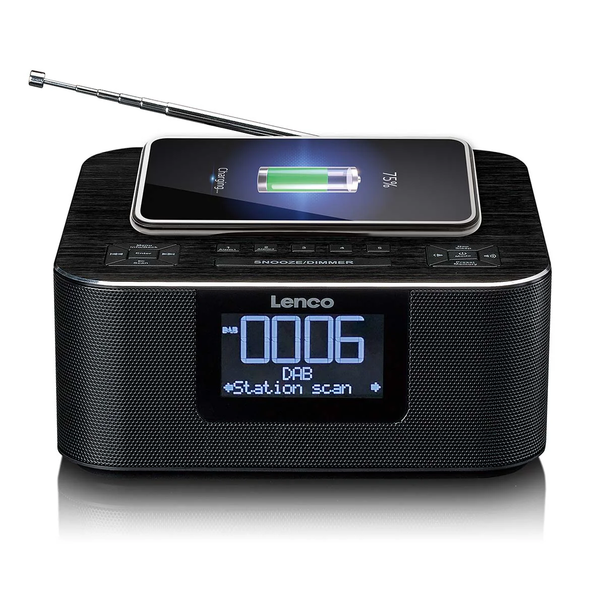 Lenco CR-650BK - Radio-réveil DAB+/ FM avec fonction Bluetooth® et chargeur sans fil, noir - Image 4
