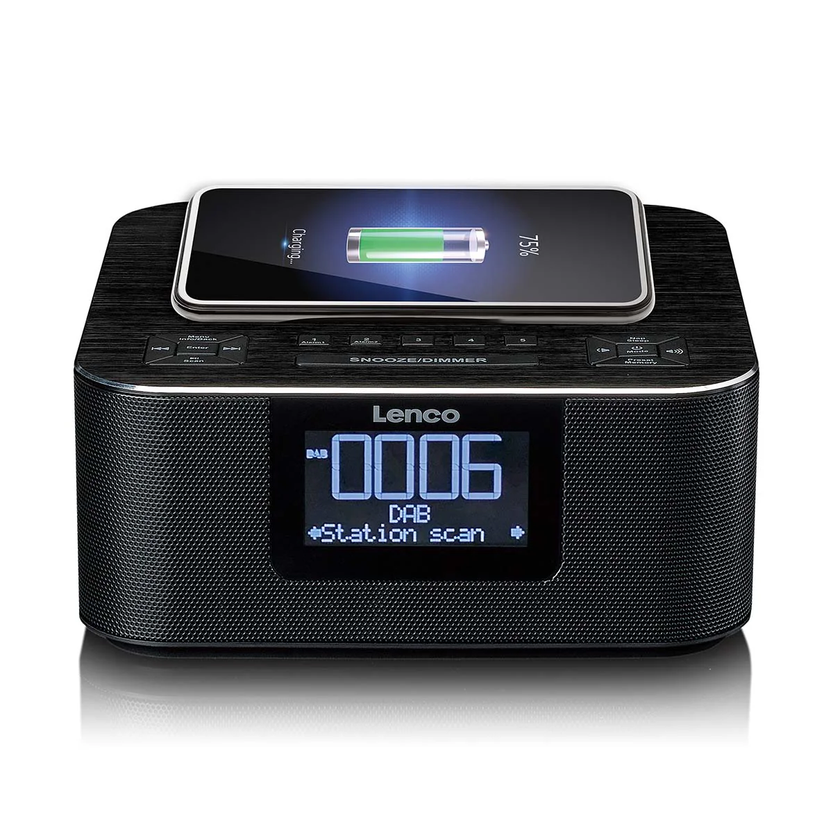 Lenco CR-650BK - Radio-réveil DAB+/ FM avec fonction Bluetooth® et chargeur sans fil, noir - Image 5
