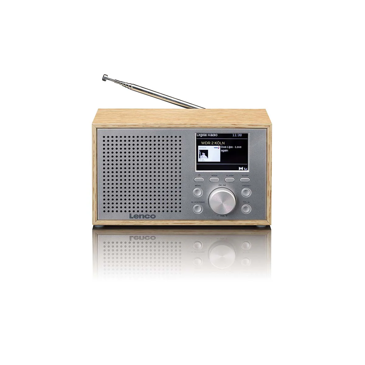Lenco DAR-017WH - Radio DAB+/FM compacte et élégante avec Bluetooth® et caisson en bois - Chêne - Image 2