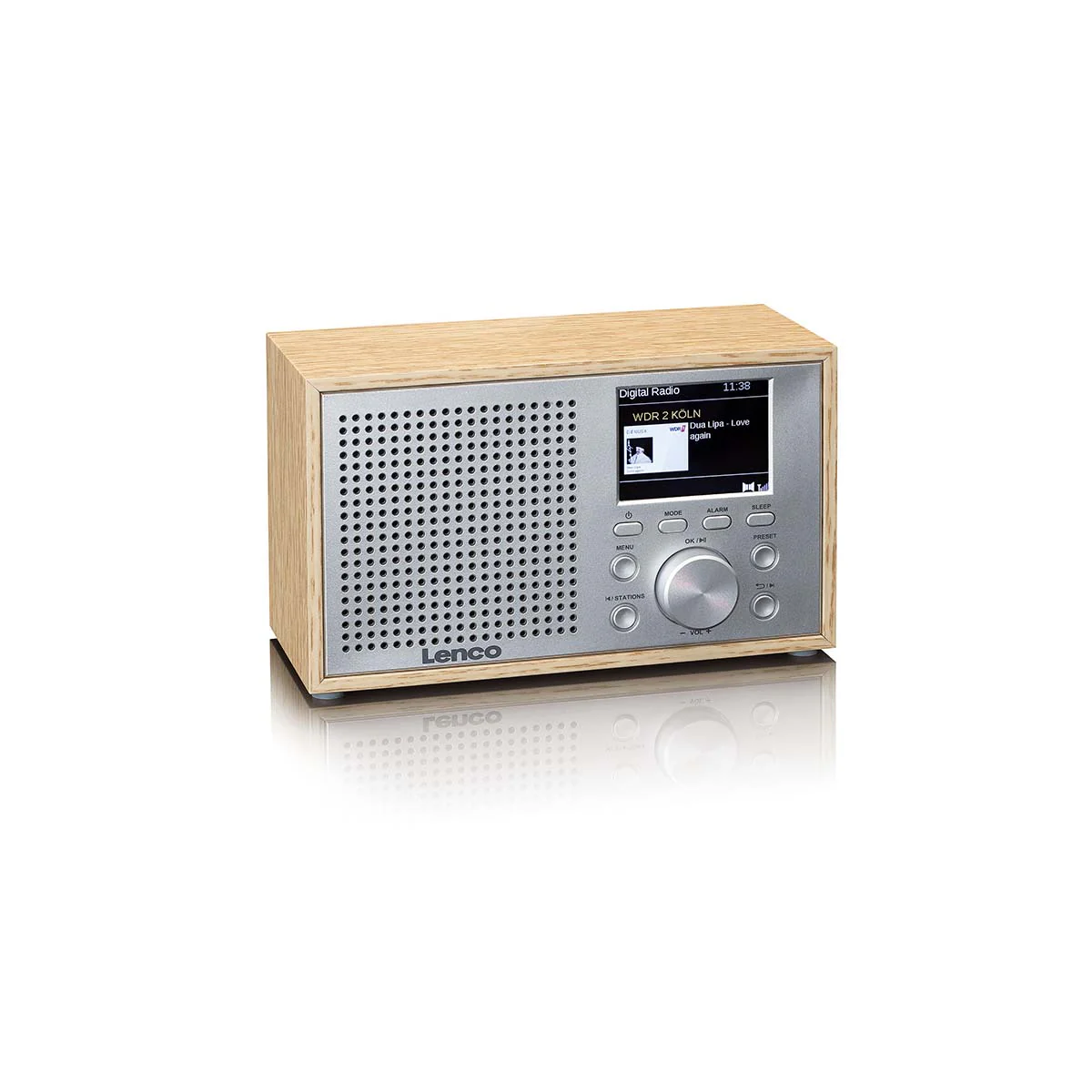 Lenco DAR-017WH - Radio DAB+/FM compacte et élégante avec Bluetooth® et caisson en bois - Chêne - Image 4