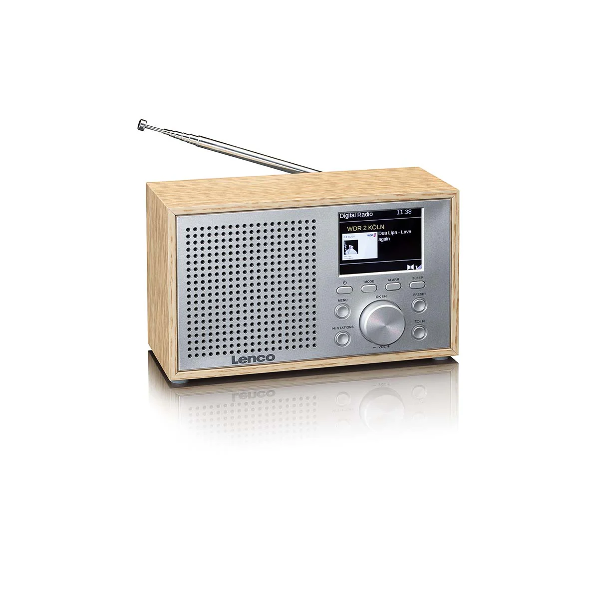 Lenco DAR-017WH - Radio DAB+/FM compacte et élégante avec Bluetooth® et caisson en bois - Chêne - Image 5