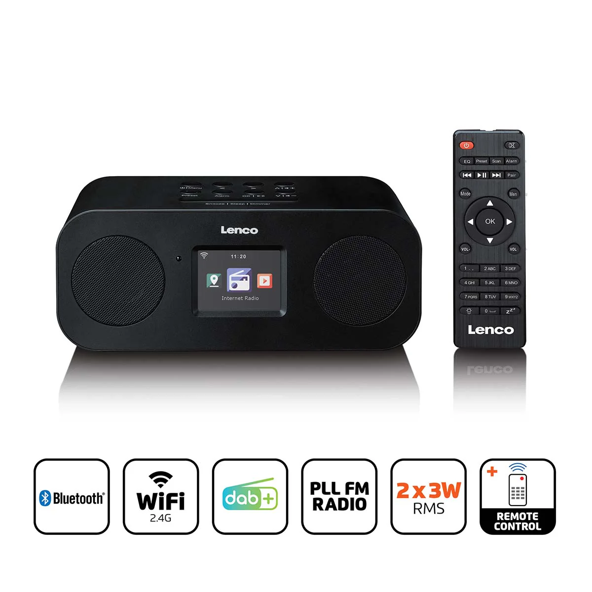 Lenco DIR-121BK - Radio Internet stéréo avec DAB+, FM et Bluetooth® - Noir - Image 5