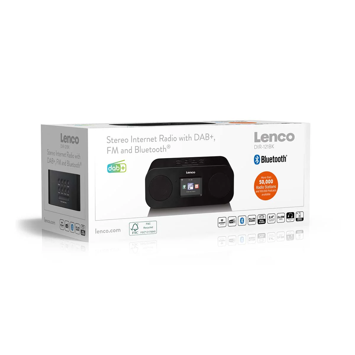 Lenco DIR-121BK - Radio Internet stéréo avec DAB+, FM et Bluetooth® - Noir - Image 8