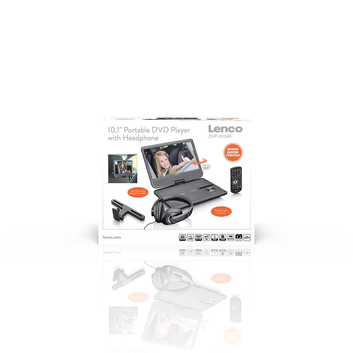 Lenco DVP-1010BK - Lecteur DVD portable de 10 pouces avec connexion USB, casque et dispositif de suspension - Image 16