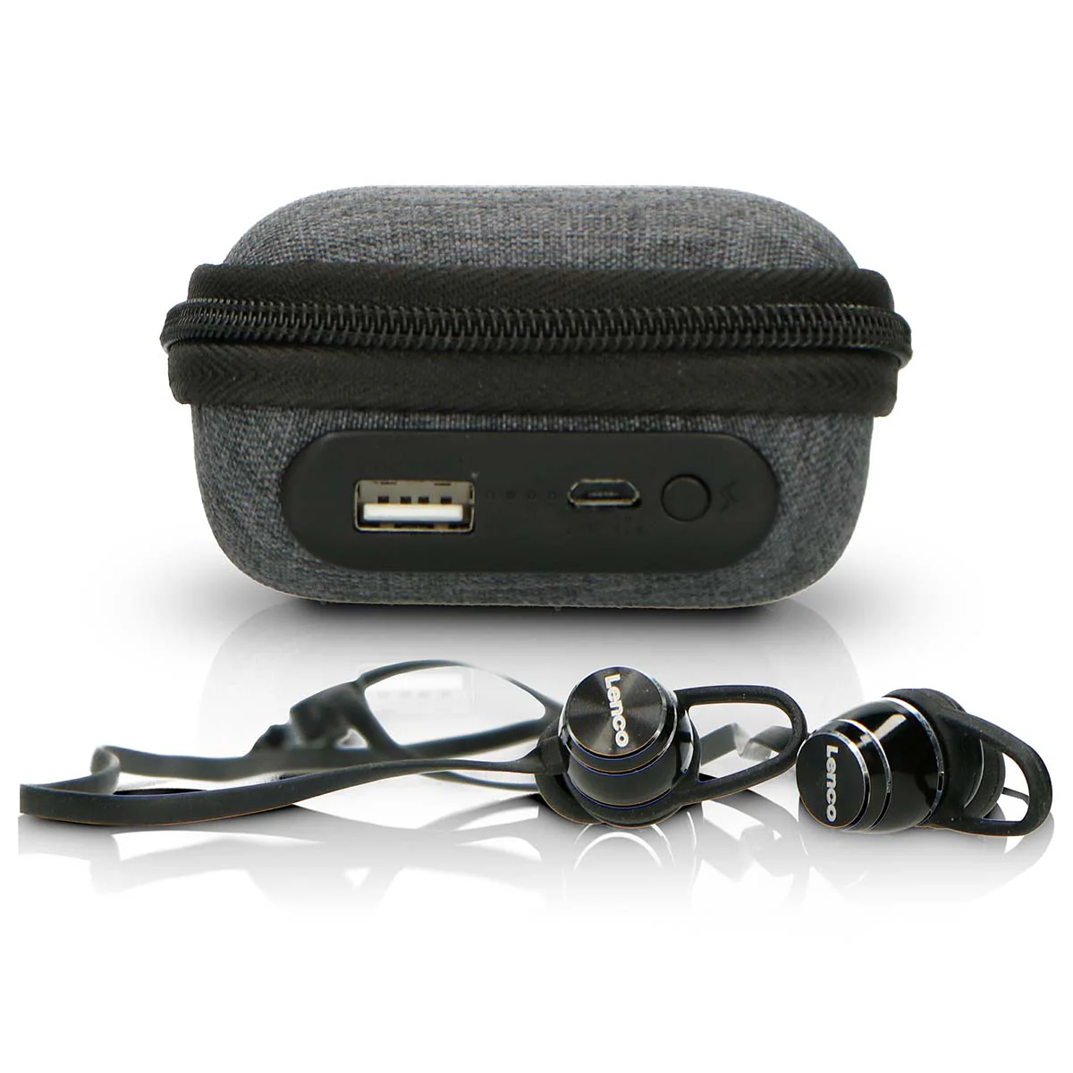 Lenco EPB-160BK - Ecouteurs Bluetooth® résistants à la transpiration avec étui de chargement - Noir - Image 4