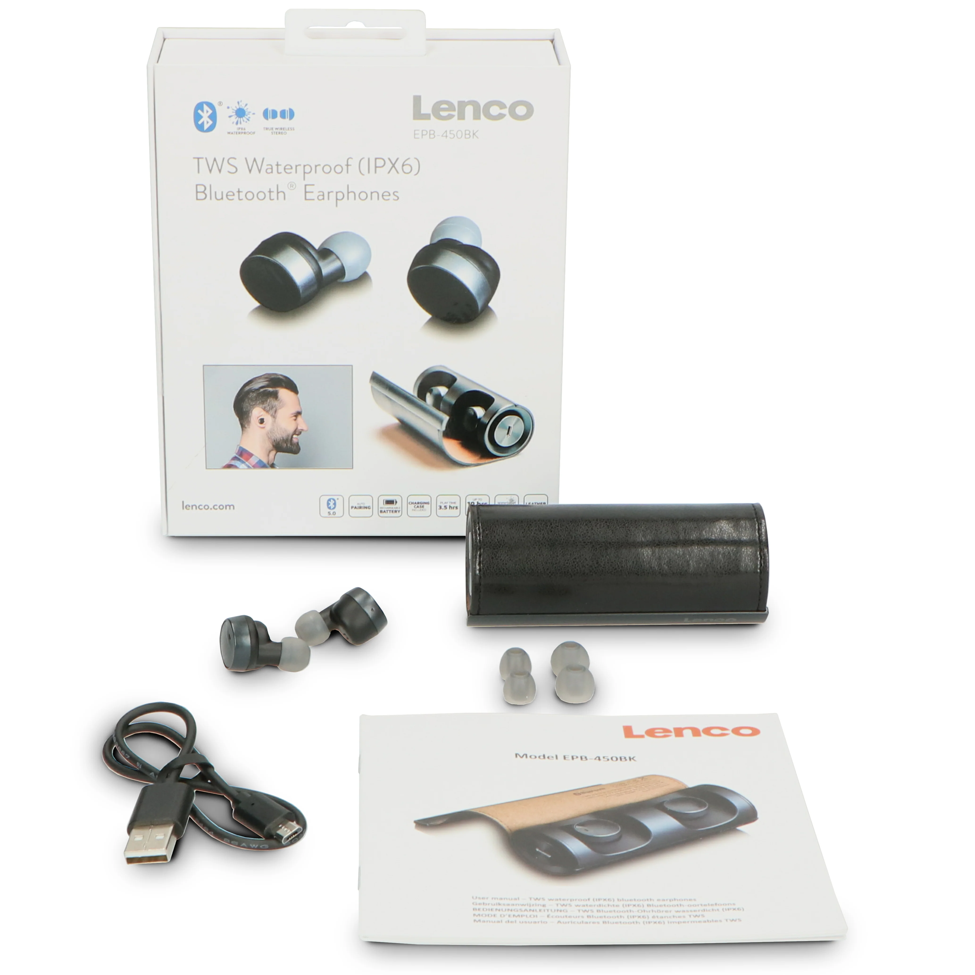 Lenco EPB-450BK - Oreillettes Bluetooth® TWS étanches - Noir - Image 7