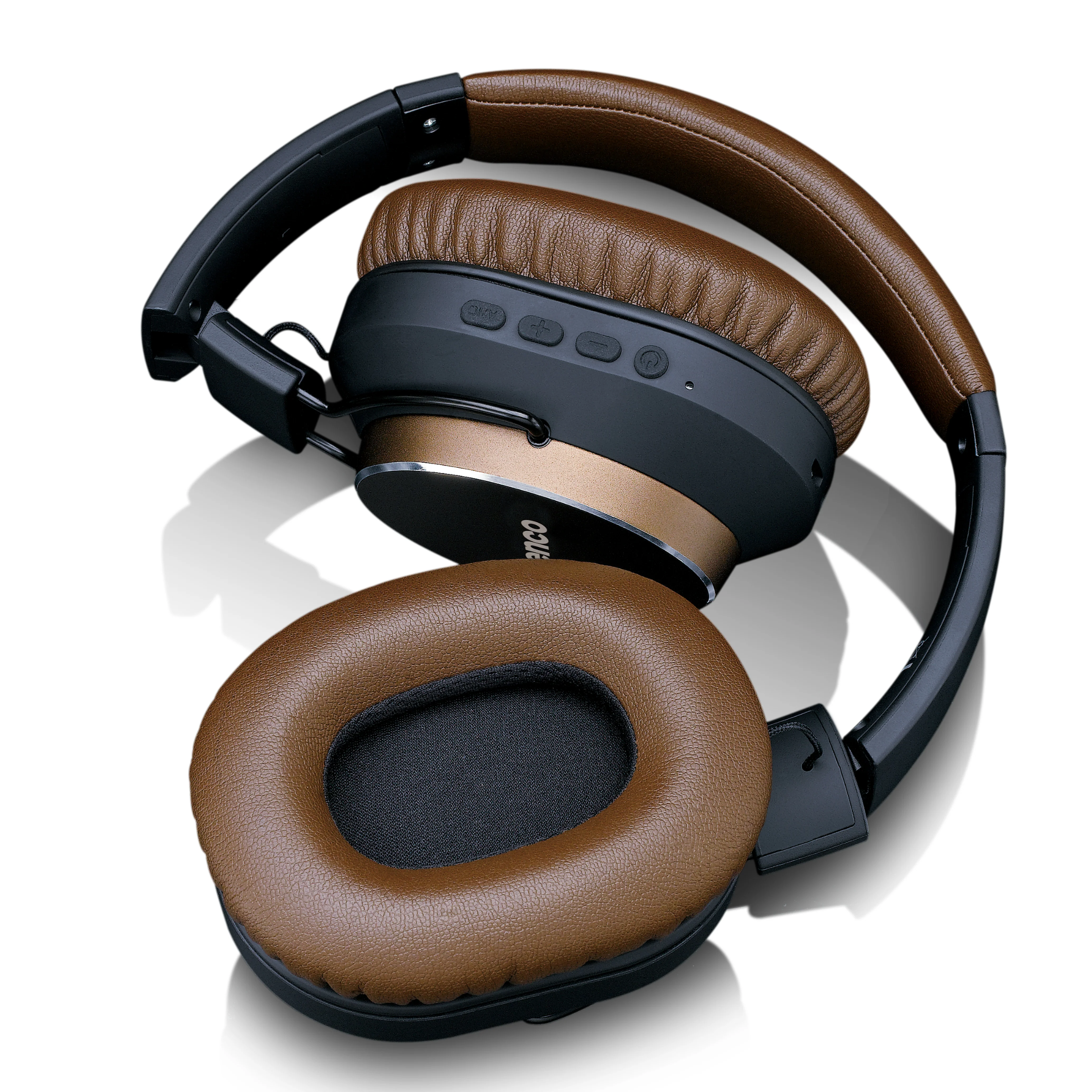 Lenco HPB-730BN - Casque Bluetooth® avec réduction active du bruit - Marron - Image 4