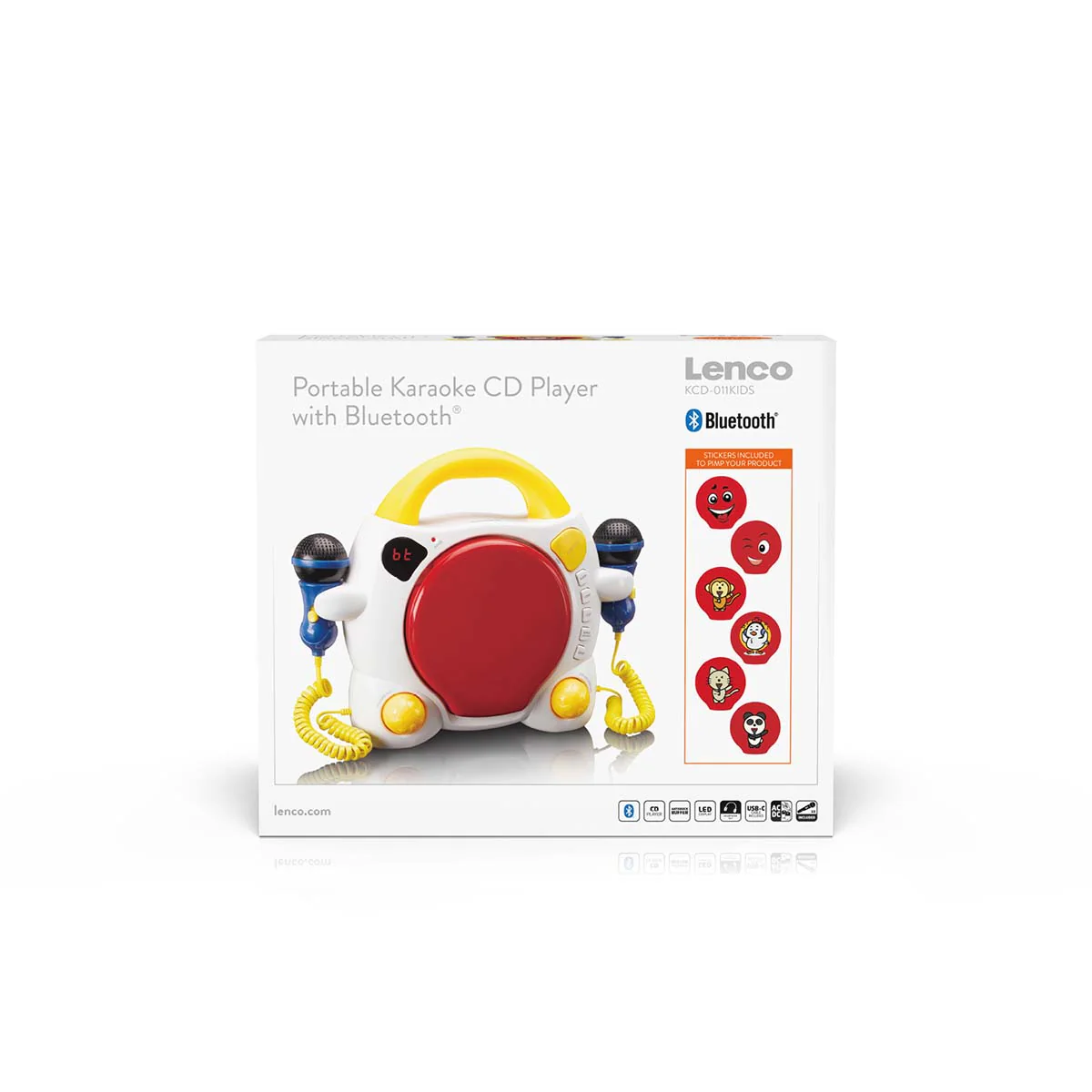 Lenco KCD-011KIDS - Lecteur CD karaoké portable avec Bluetooth® pour enfants - Multicolore - Image 12