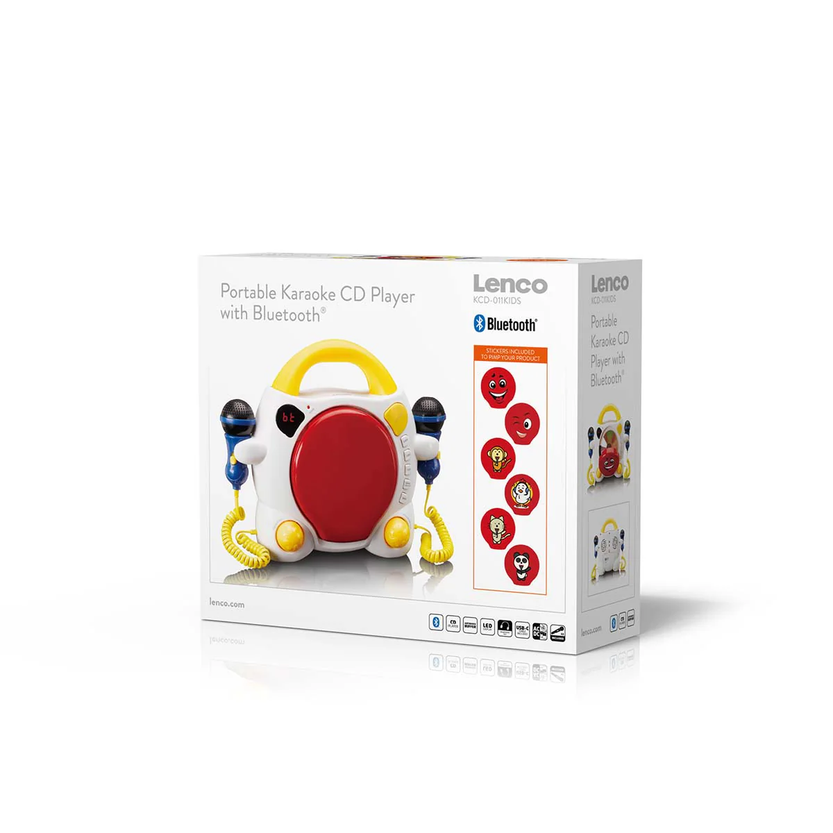 Lenco KCD-011KIDS - Lecteur CD karaoké portable avec Bluetooth® pour enfants - Multicolore - Image 13