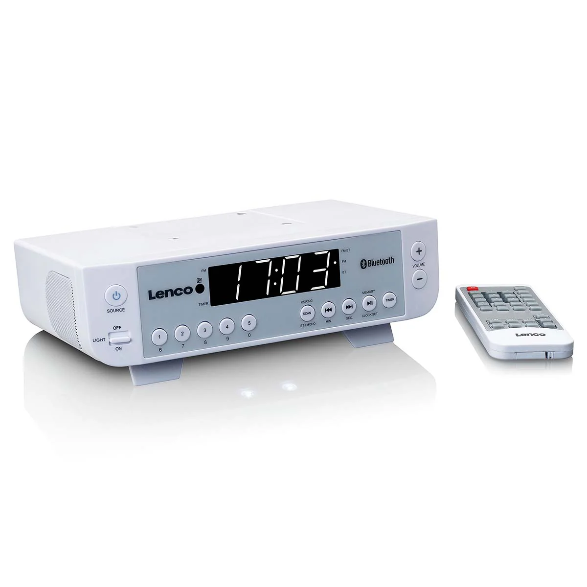 Lenco KCR-100WH - Radio de cuisine FM avec Bluetooth®, éclairage LED et minuteur - Blanc - Image 4