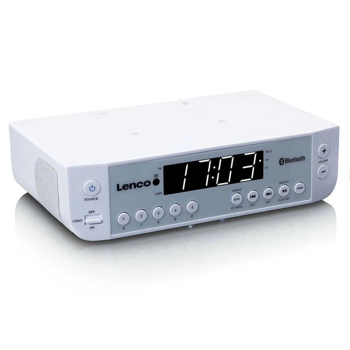 Lenco KCR-100WH - Radio de cuisine FM avec Bluetooth®, éclairage LED et minuteur - Blanc - Image 5