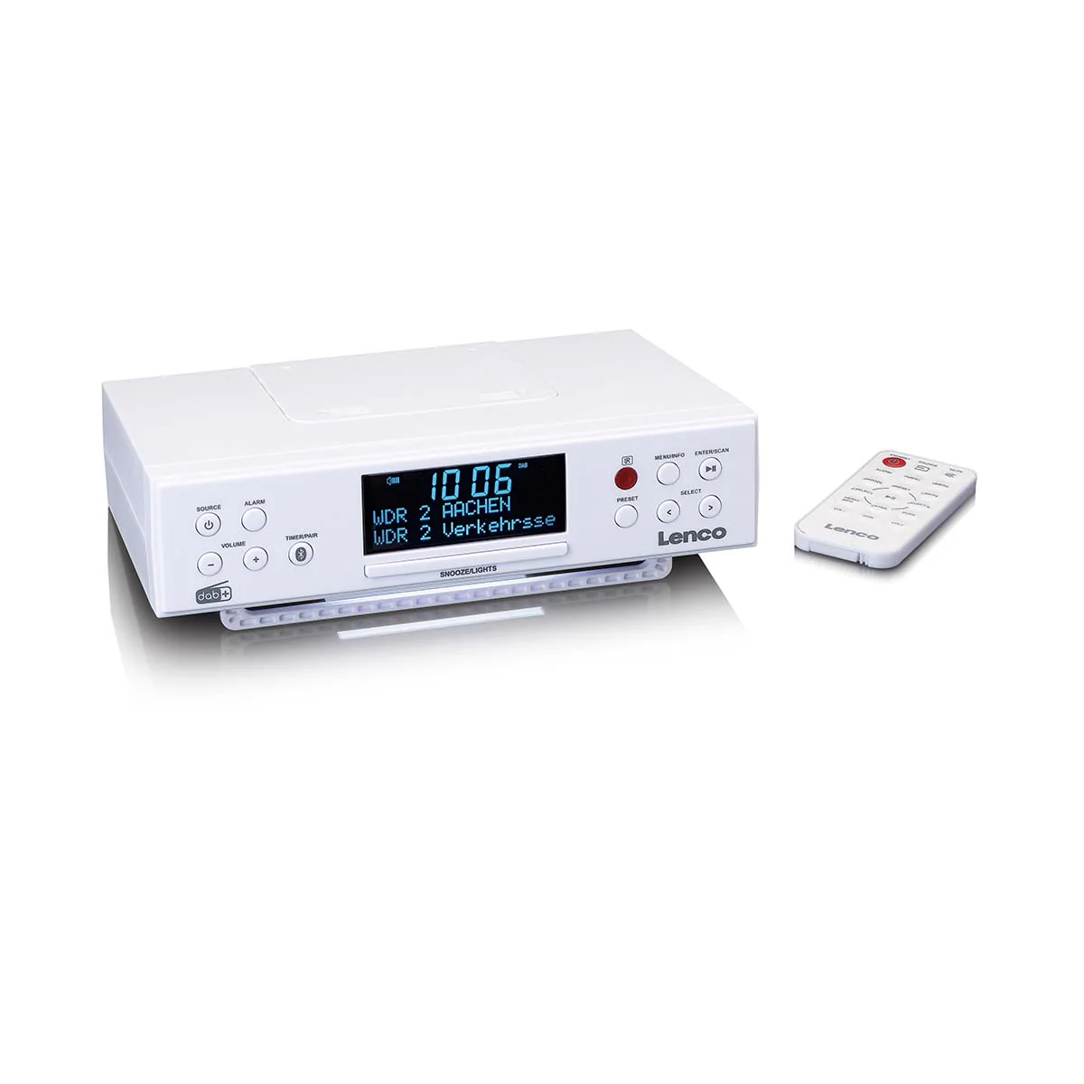 Lenco KCR-190WH - Radio de cuisine DAB+/FM avec Bluetooth®, éclairage LED et minuterie - Blanc - Image 6