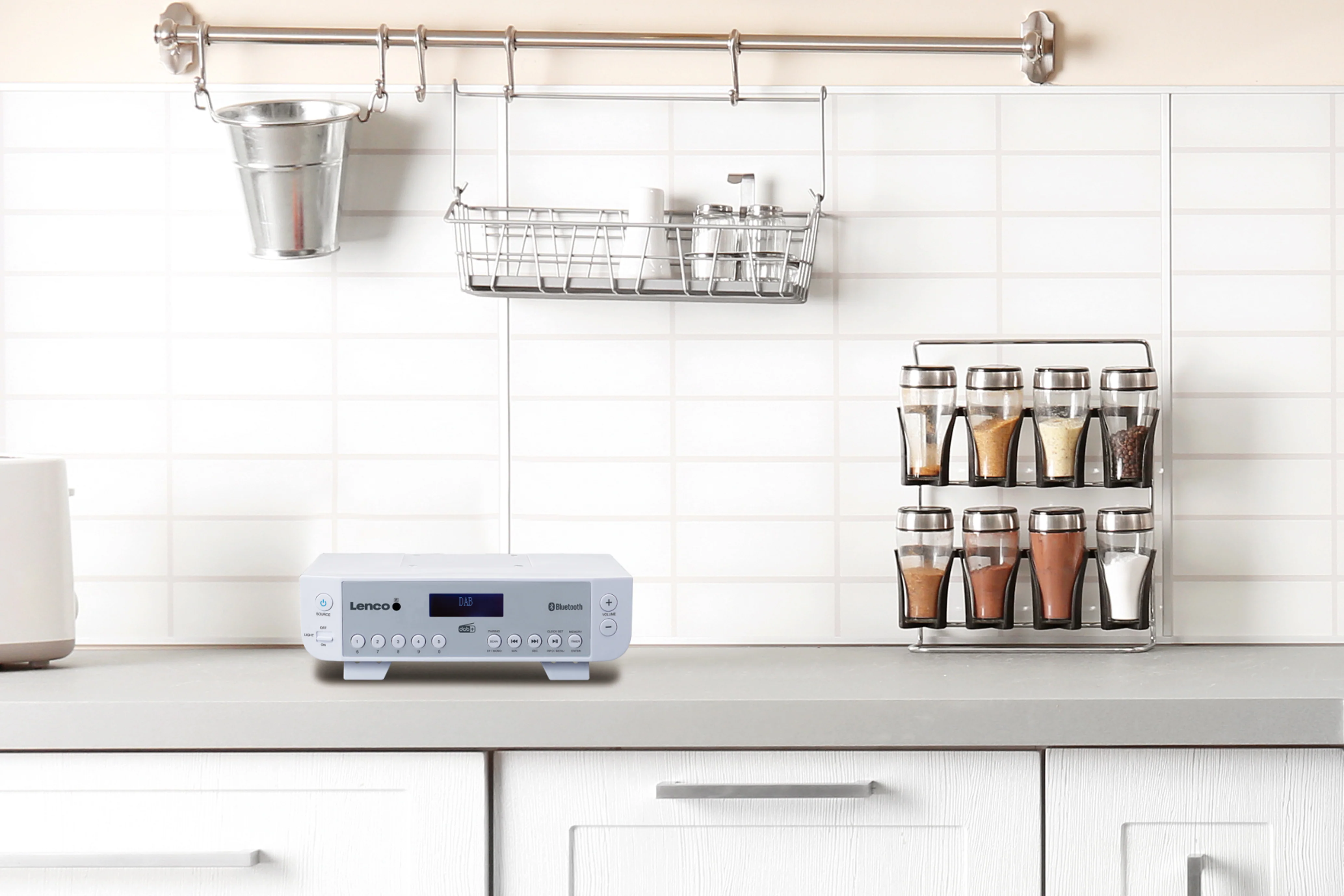 Lenco KCR-200WH - Radio de cuisine DAB+/FM avec Bluetooth®, éclairage et minuteur - Blanc - Image 13