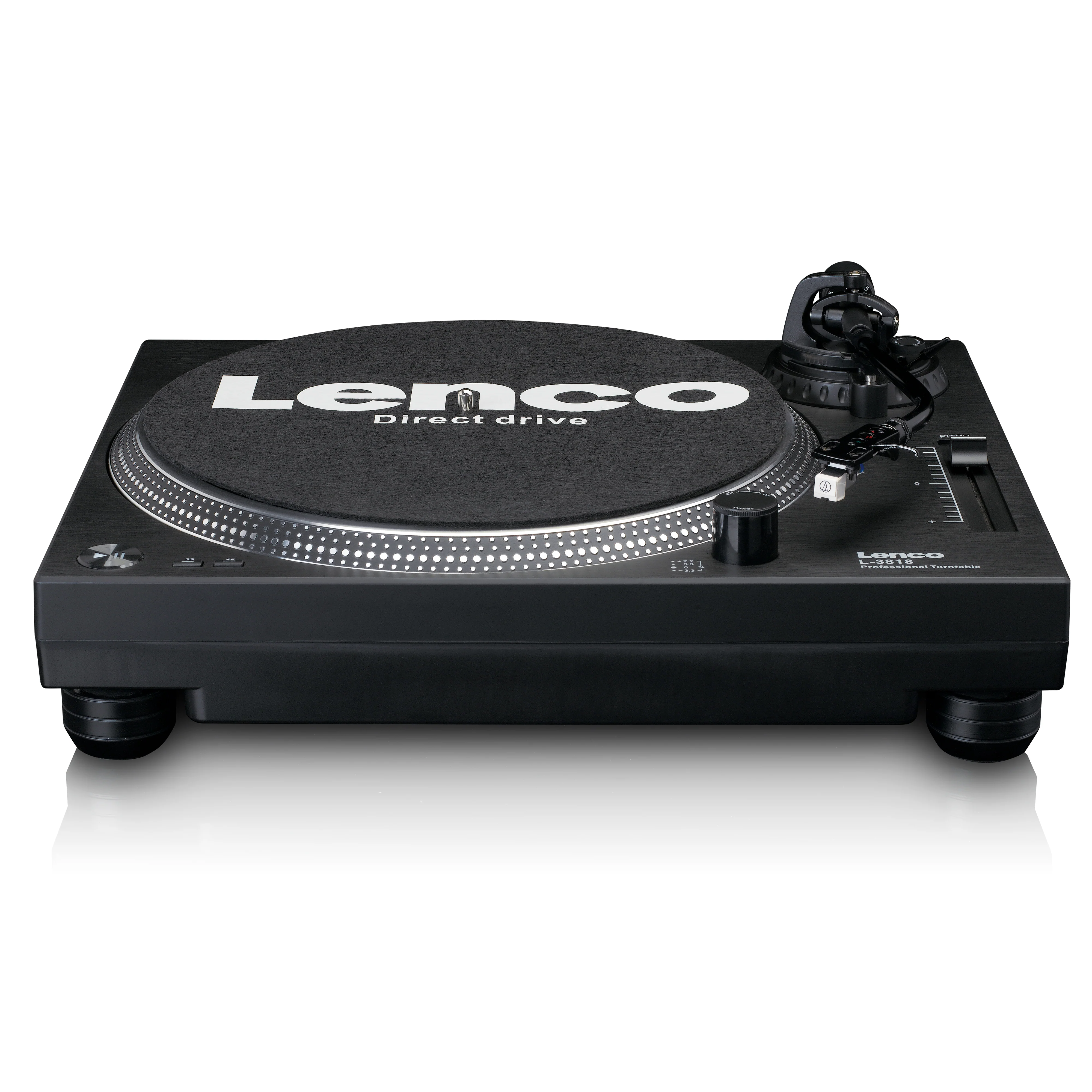 Lenco L-3818BK - Tourne-disque à entraînement direct avec encodage USB/PC - Noir - Image 4