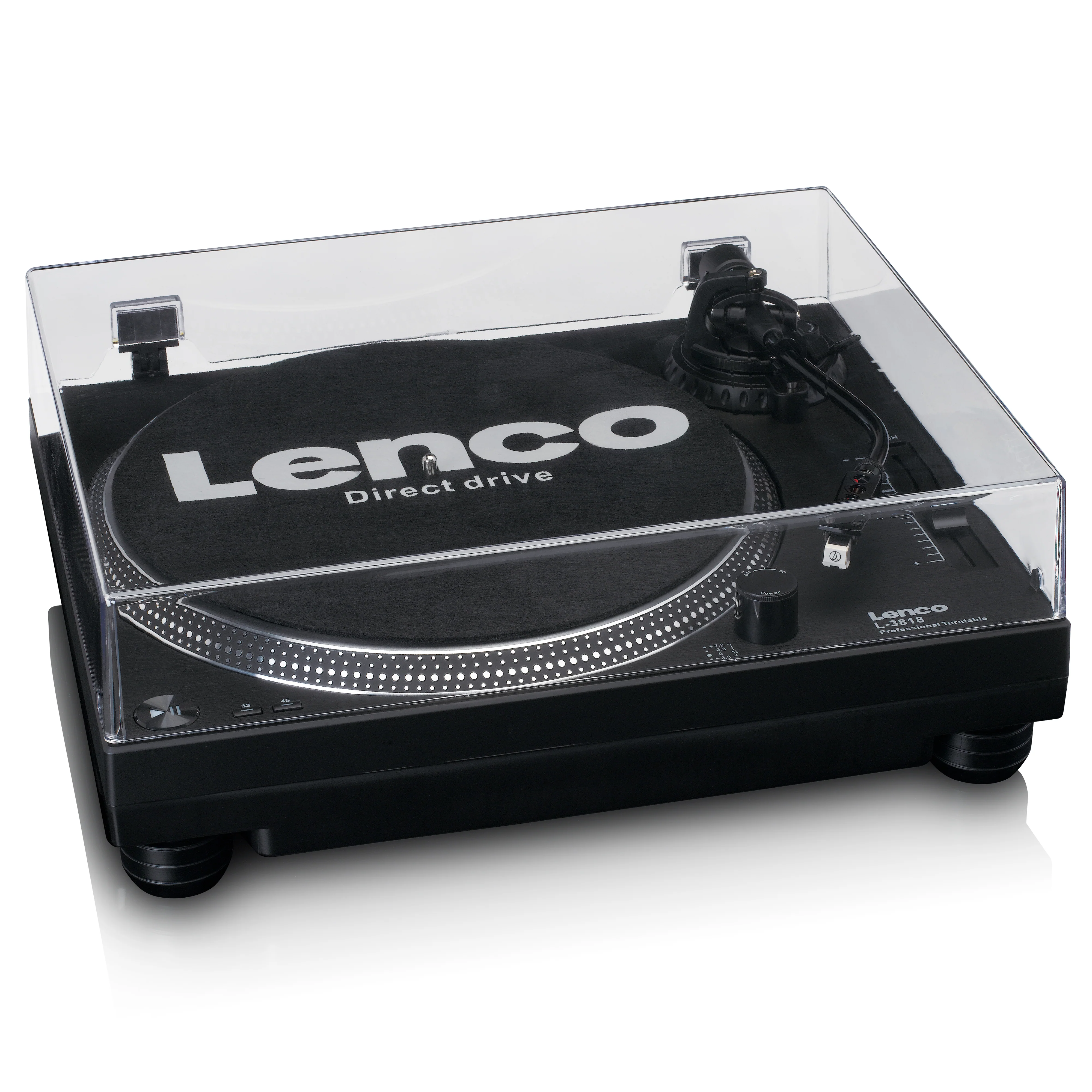 Lenco L-3818BK - Tourne-disque à entraînement direct avec encodage USB/PC - Noir - Image 5