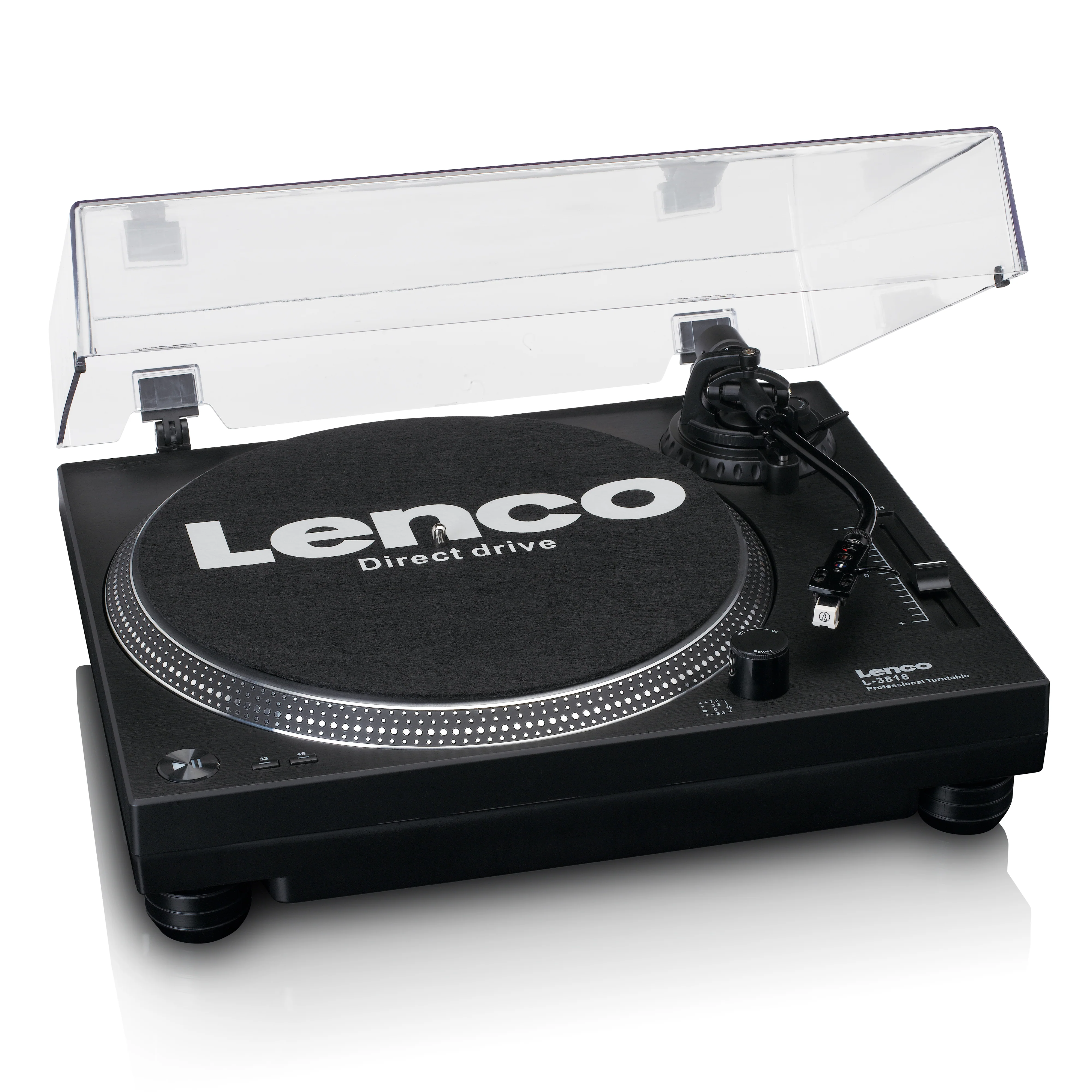 Lenco L-3818BK - Tourne-disque à entraînement direct avec encodage USB/PC - Noir - Image 9